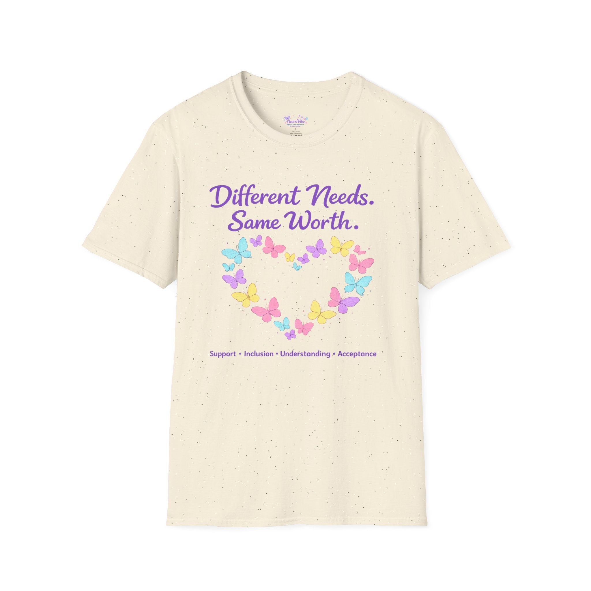 Different Needs Same Worth Shirt | Special Needs Awareness Tee | Neurodiversity Acceptance Butterfly T-Shirt