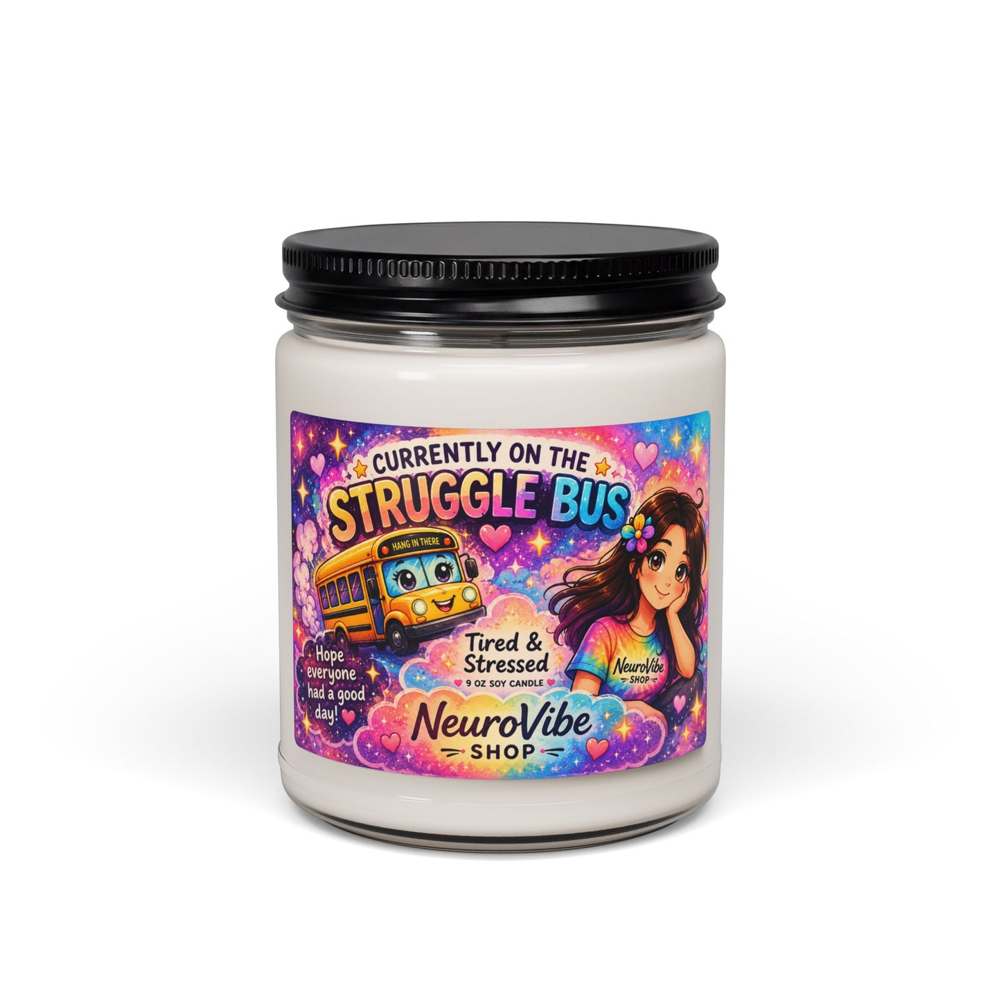 Currently on the Struggle Bus Candle 🕯️ | Cozy Aromatherapy Jar (9 oz) | NeuroVibe Shop™