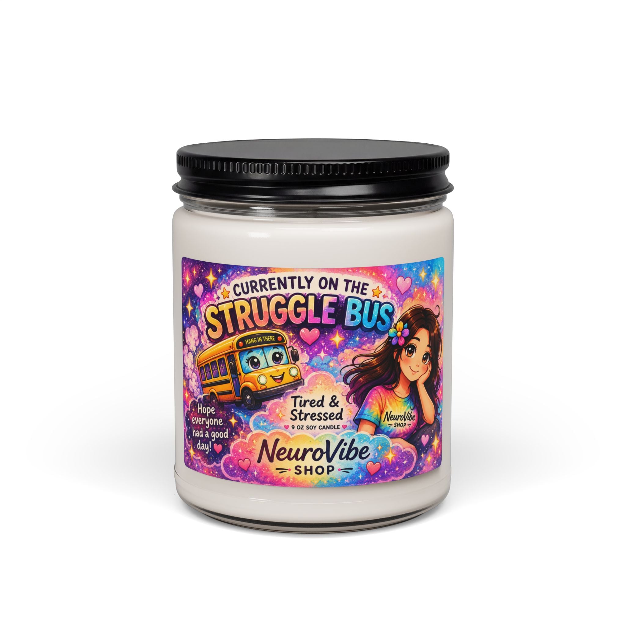 Currently on the Struggle Bus Candle 🕯️ | Cozy Aromatherapy Jar (9 oz) | NeuroVibe Shop™