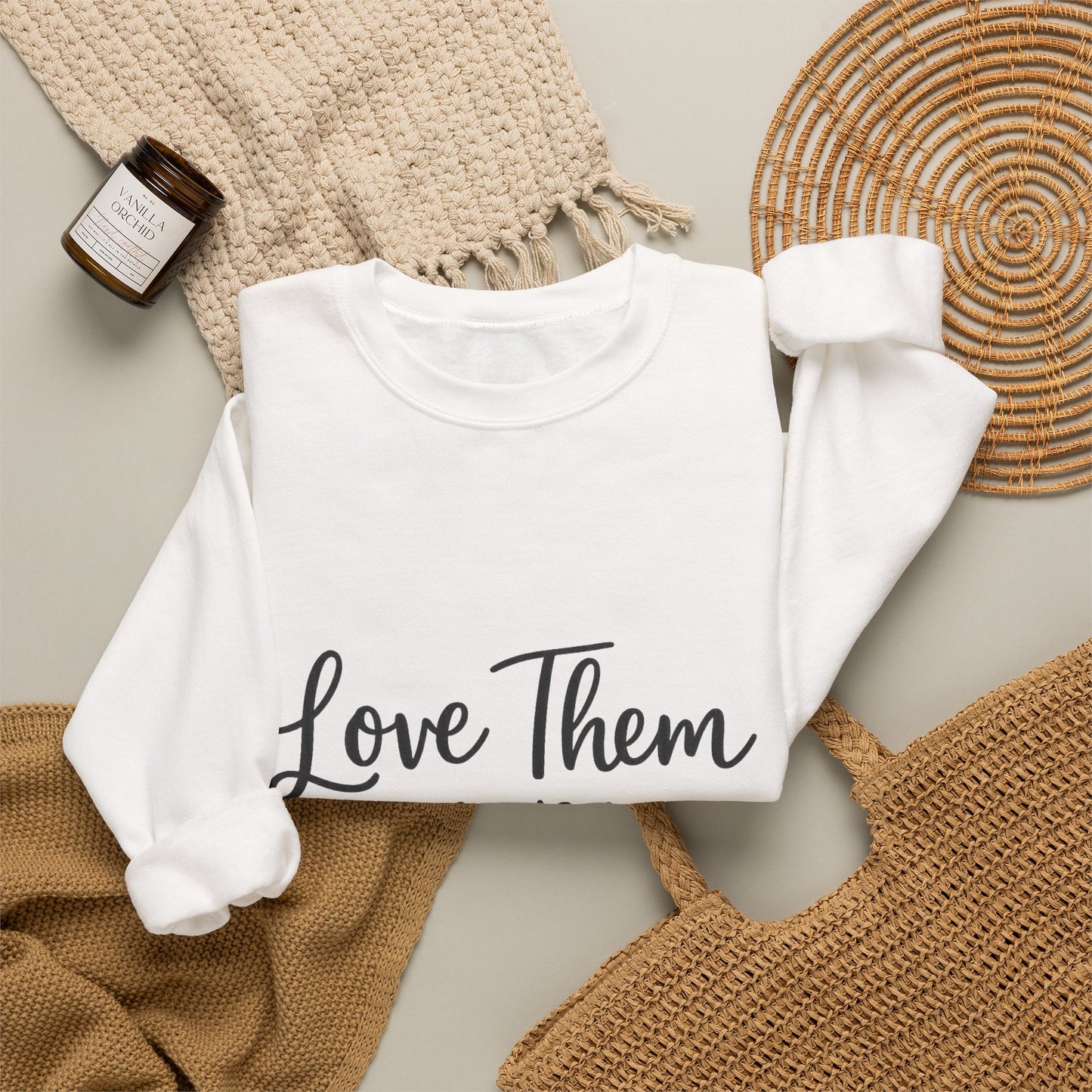 Love Them Anyway Crewneck Sweatshirt | Luke 6:27 Christian Faith Sweatshirt