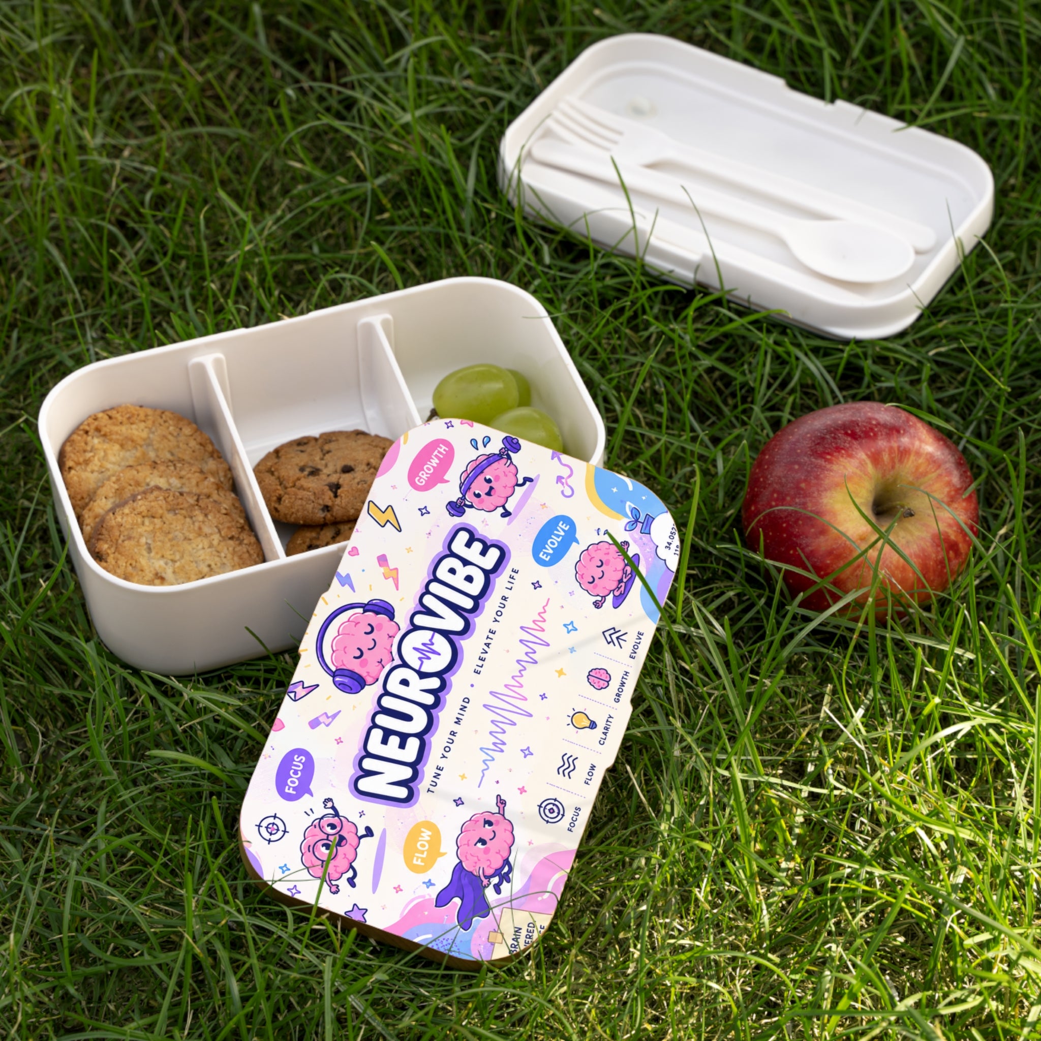💜 NeuroVibe Gentle Reset Bento Box | Cute Meal Prep & School Lunch Container | NeuroVibe Shop™