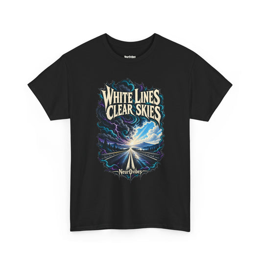 White Lines Clear Skies Band Tee | Neur0vibes Rock Shirt