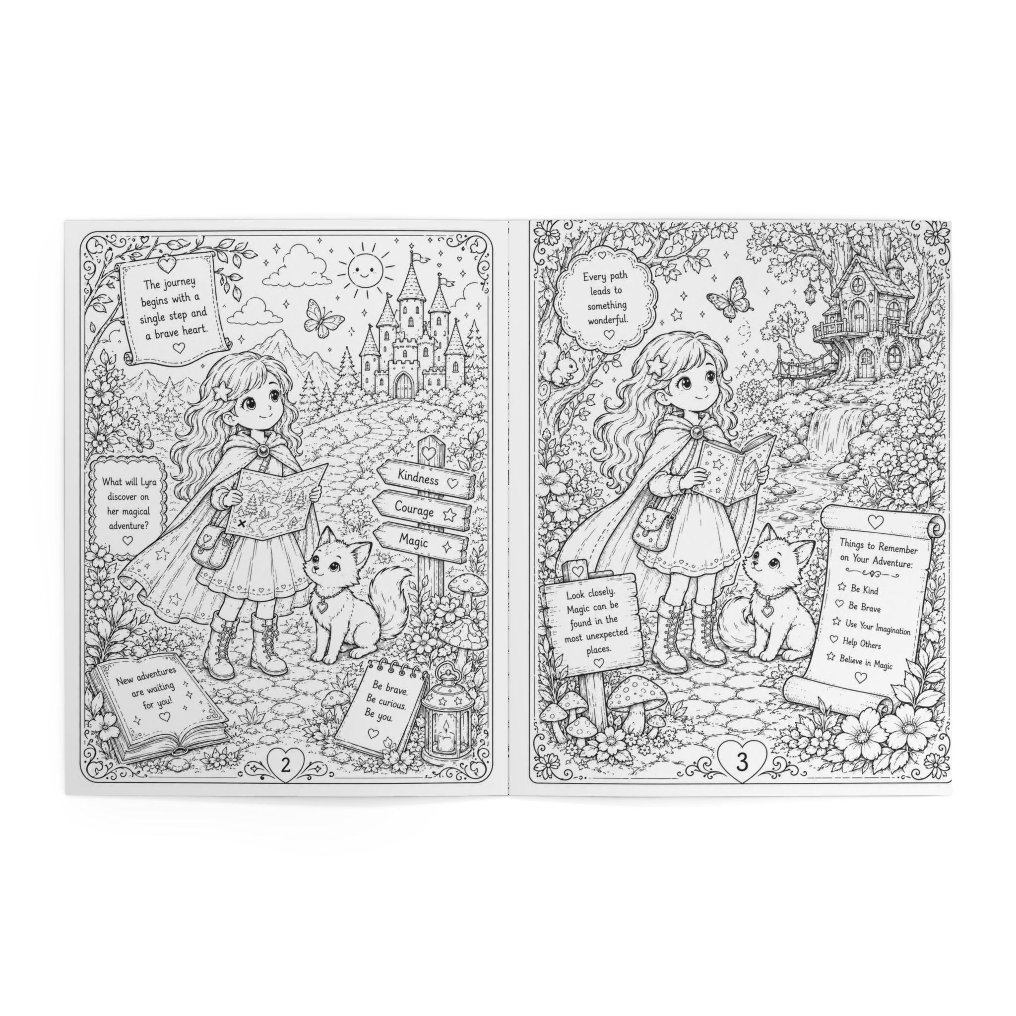 Lyra’s Magical Adventure: Fantasy Storybook Coloring for Kids |Coloring Book | NeuroVibe Shop™