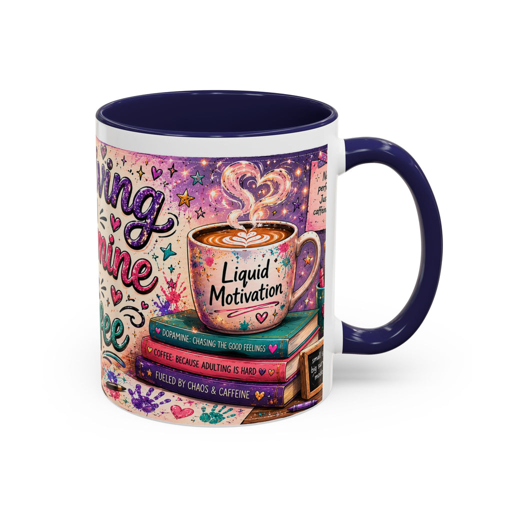Surviving on Dopamine & Coffee Mug ☕ | Neurospicy Glitter Accent Cup | NeuroVibe Shop™