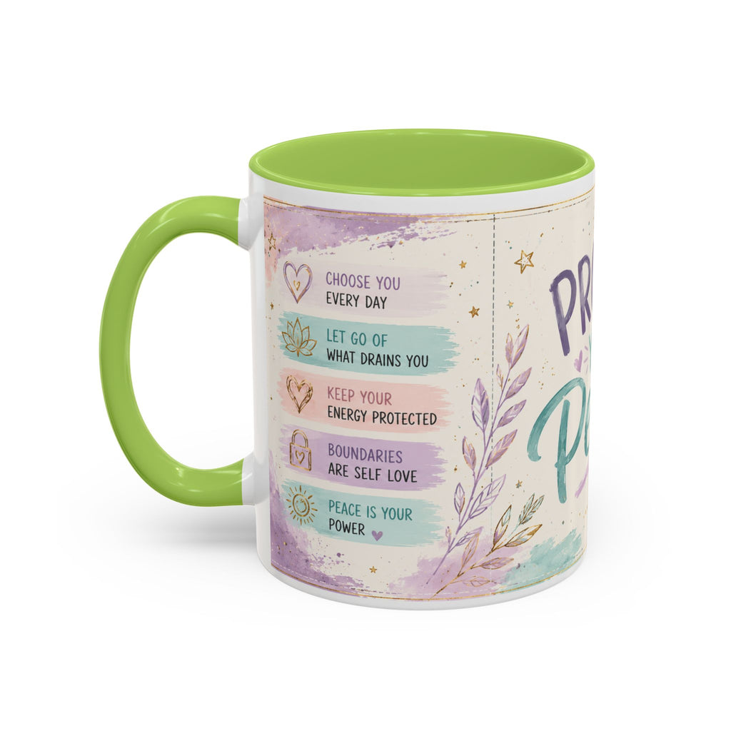 Protect Your Peace Mug ✨ | Pastel Self-Care Coffee Cup | NeuroVibe Shop™