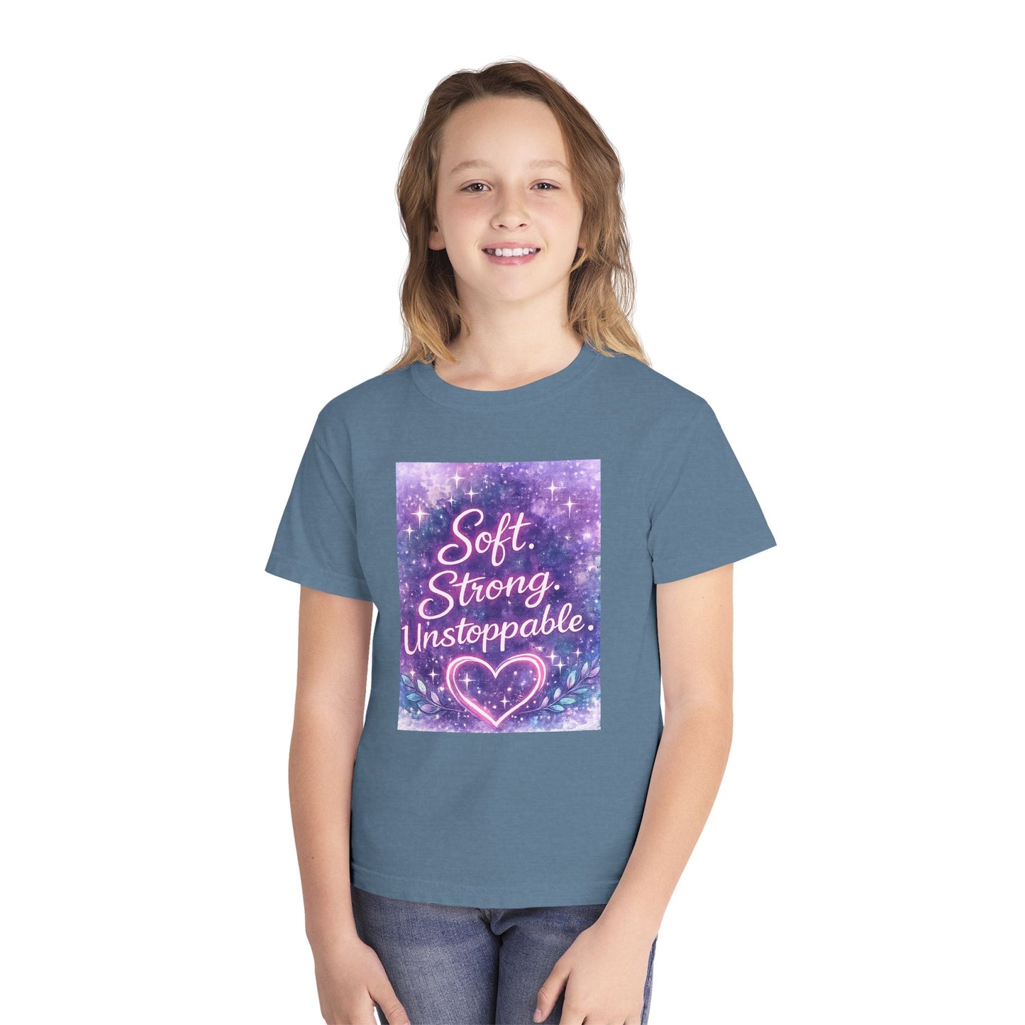 Soft Strong Unstoppable Kids T-Shirt | Positive Affirmation Tee | NeuroVibes 💜✨