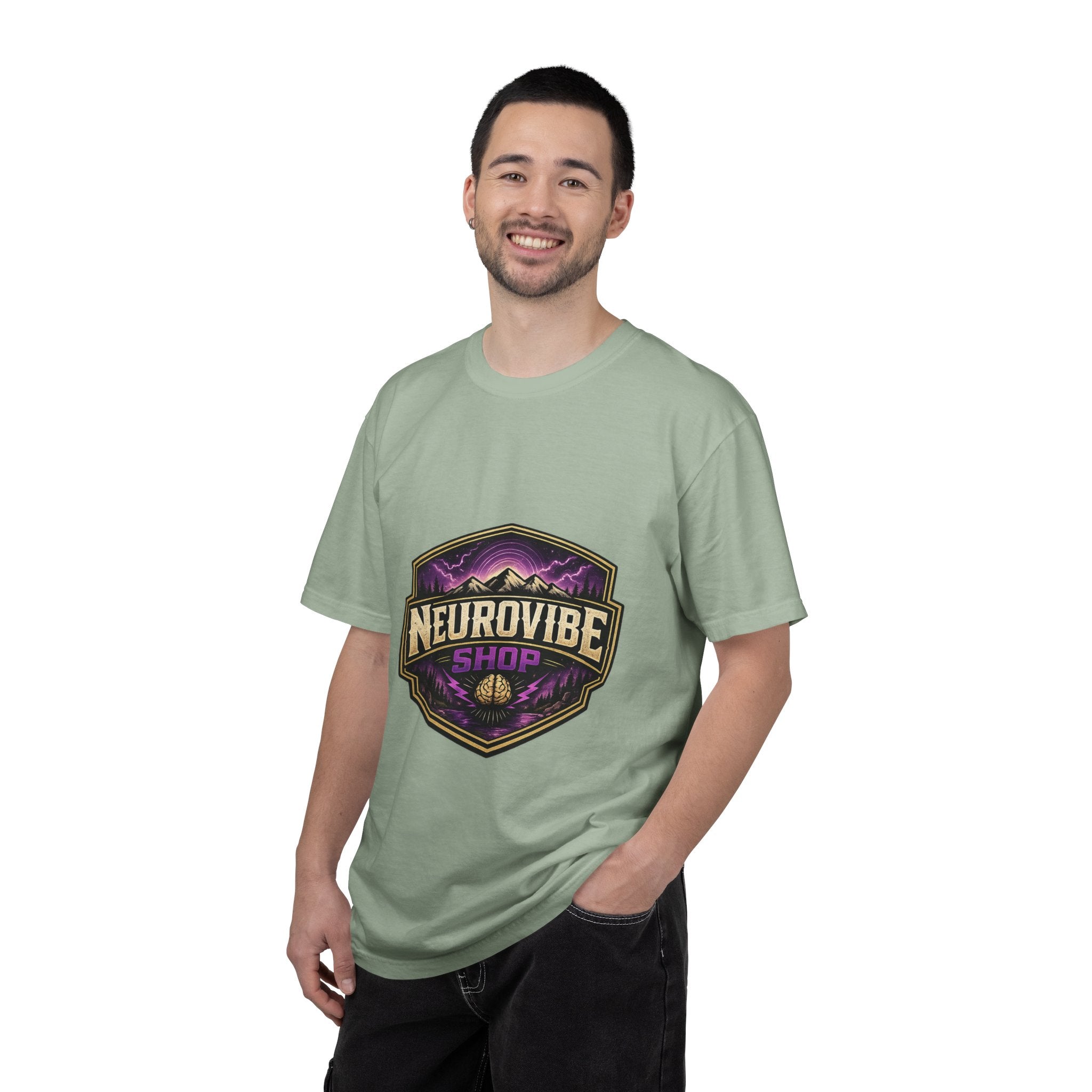NeuroVibe Shop Ignite Your Mind T-Shirt | Purple Lightning Brain Graphic Tee | Neurodiversity Awareness Shirt | ADHD Autism Mental Health Support Apparel