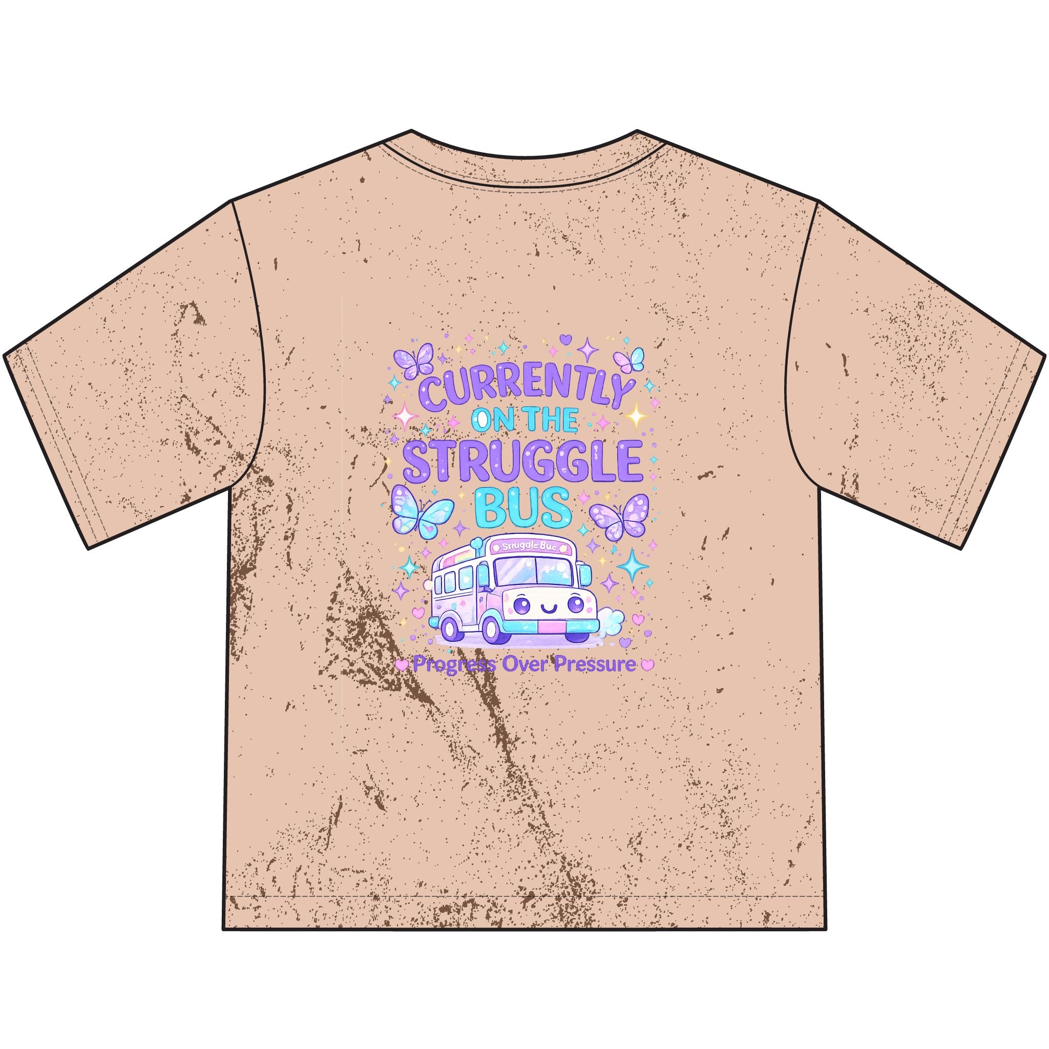 Cuddle Crew Youth T-Shirt | Currently on the Struggle Bus Back Print | NeuroVibe Shop™ Kids Mental Health Tee