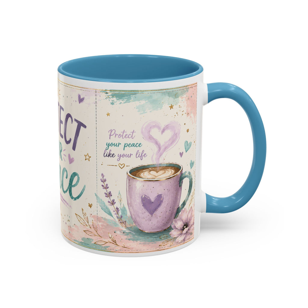 Protect Your Peace Mug ✨ | Pastel Self-Care Coffee Cup | NeuroVibe Shop™