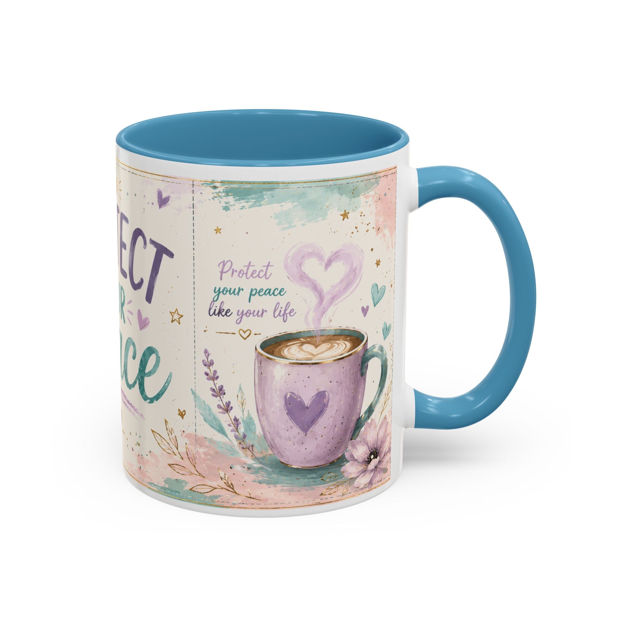 Protect Your Peace Mug ✨ | Pastel Self-Care Coffee Cup | NeuroVibe Shop™