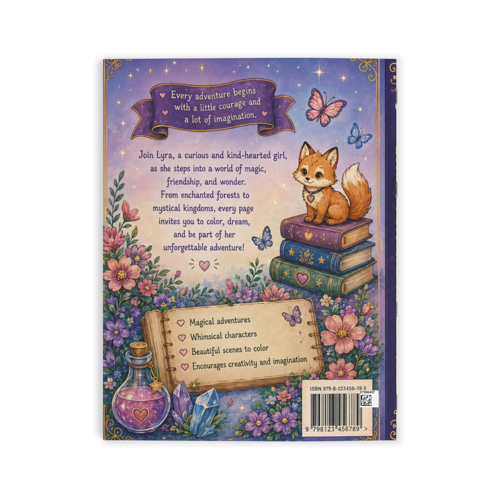 Lyra’s Magical Adventure: Fantasy Storybook Coloring for Kids |Coloring Book | NeuroVibe Shop™