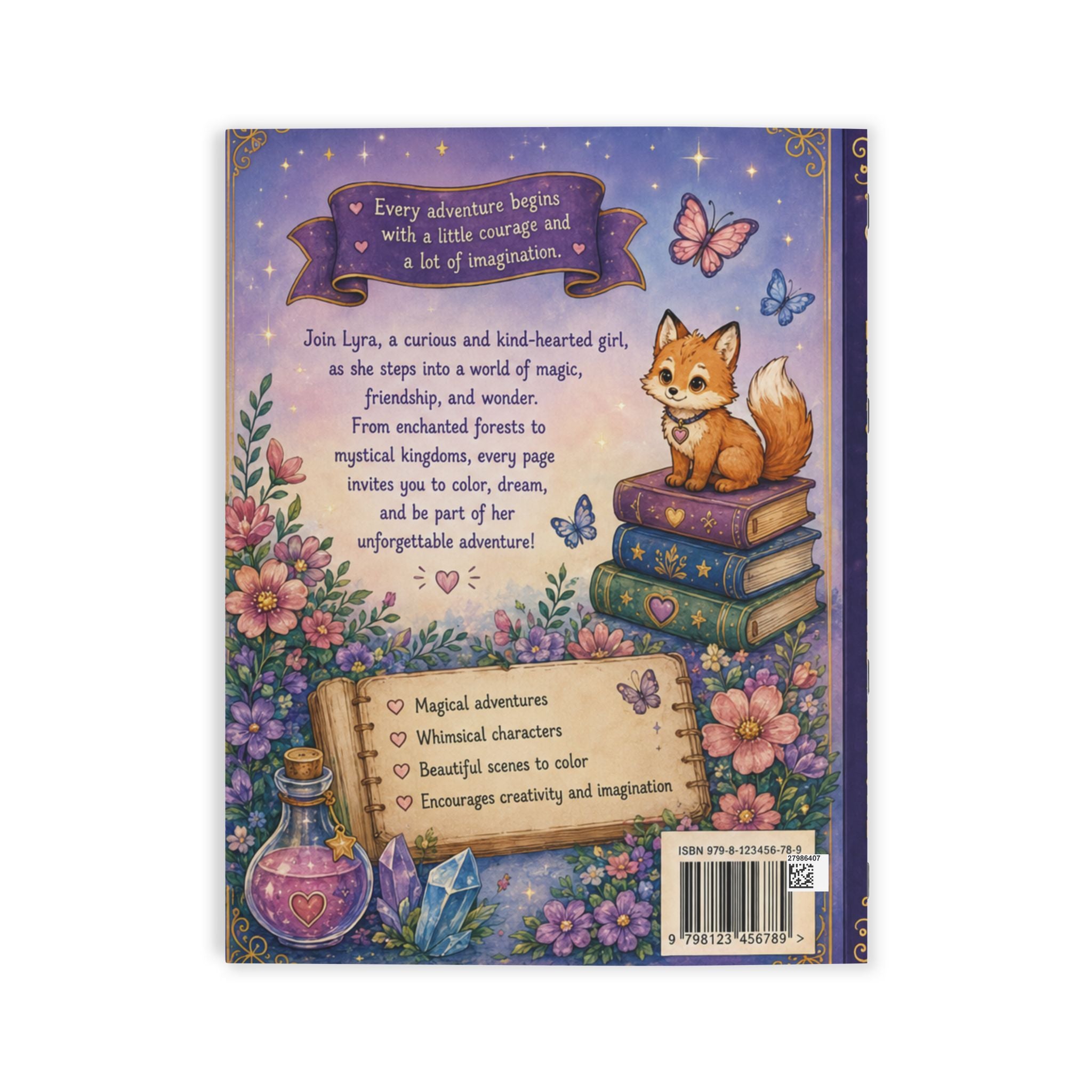 Lyra’s Magical Adventure: Fantasy Storybook Coloring for Kids |Coloring Book | NeuroVibe Shop™