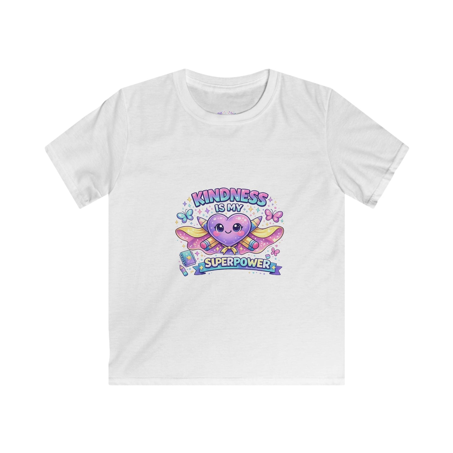 Kindness Is My Superpower T-Shirt | Cute Heart Superhero Shirt | Kids Kindness Tee | Positive School Apparel