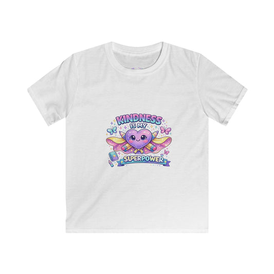 Kindness Is My Superpower T-Shirt | Cute Heart Superhero Shirt | Kids Kindness Tee | Positive School Apparel