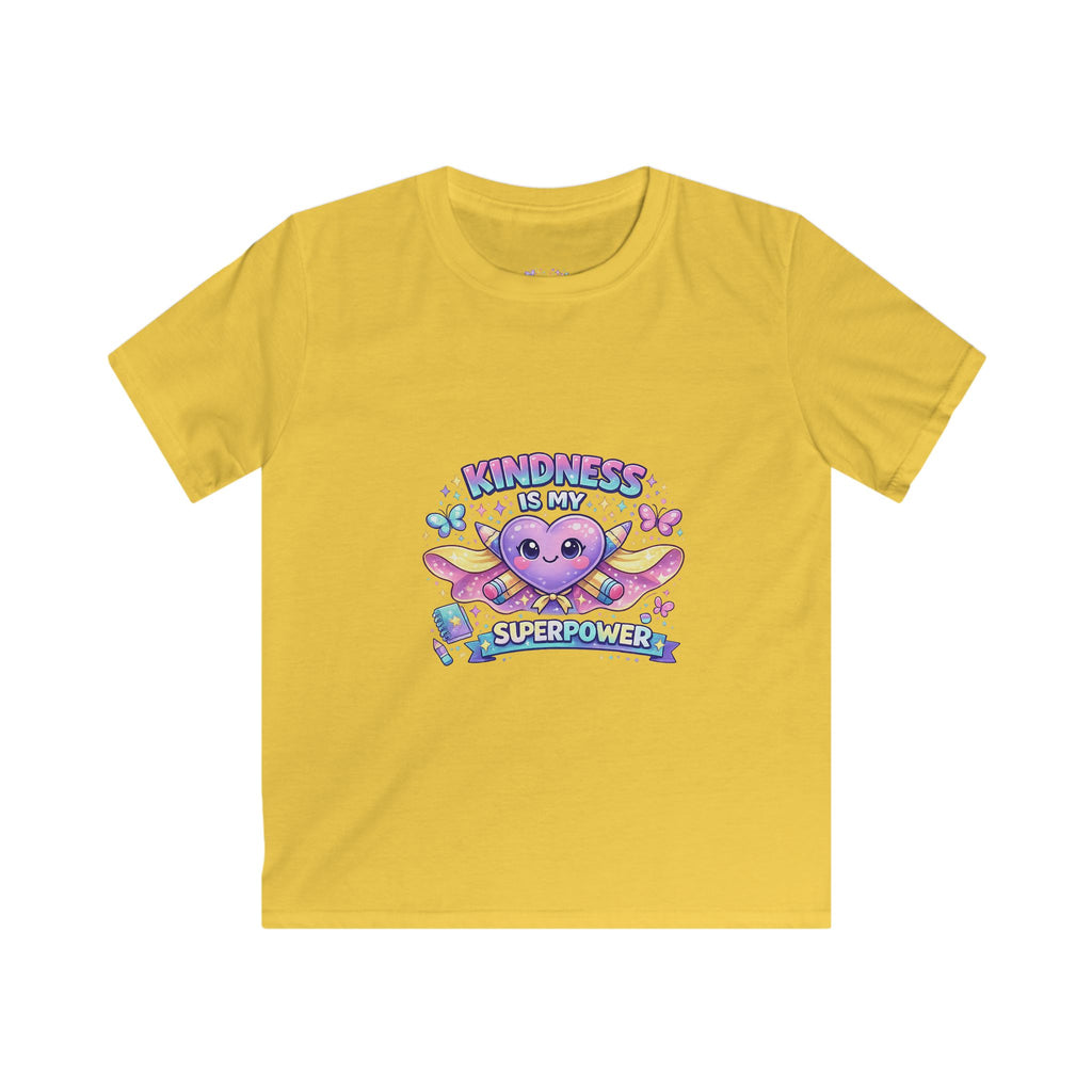 Kindness Is My Superpower T-Shirt | Cute Heart Superhero Shirt | Kids Kindness Tee | Positive School Apparel