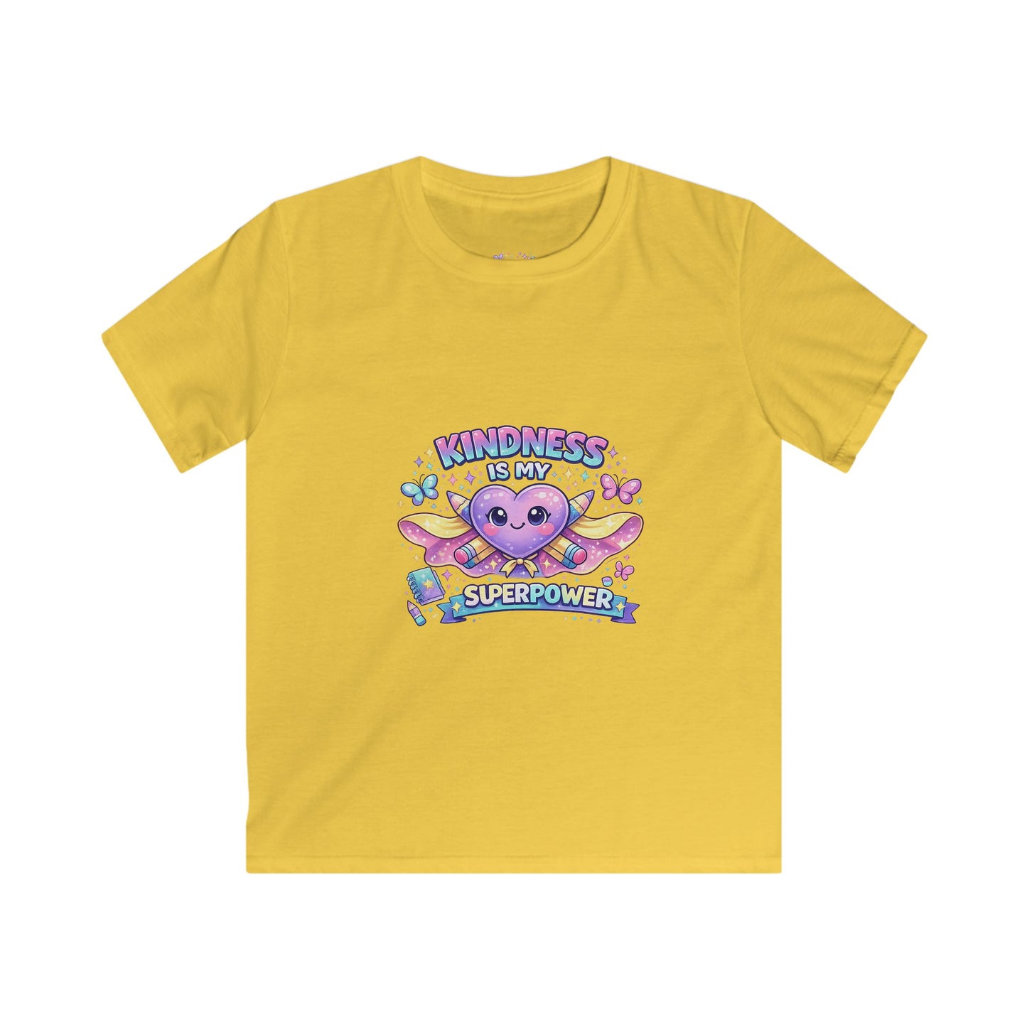 Kindness Is My Superpower T-Shirt | Cute Heart Superhero Shirt | Kids Kindness Tee | Positive School Apparel