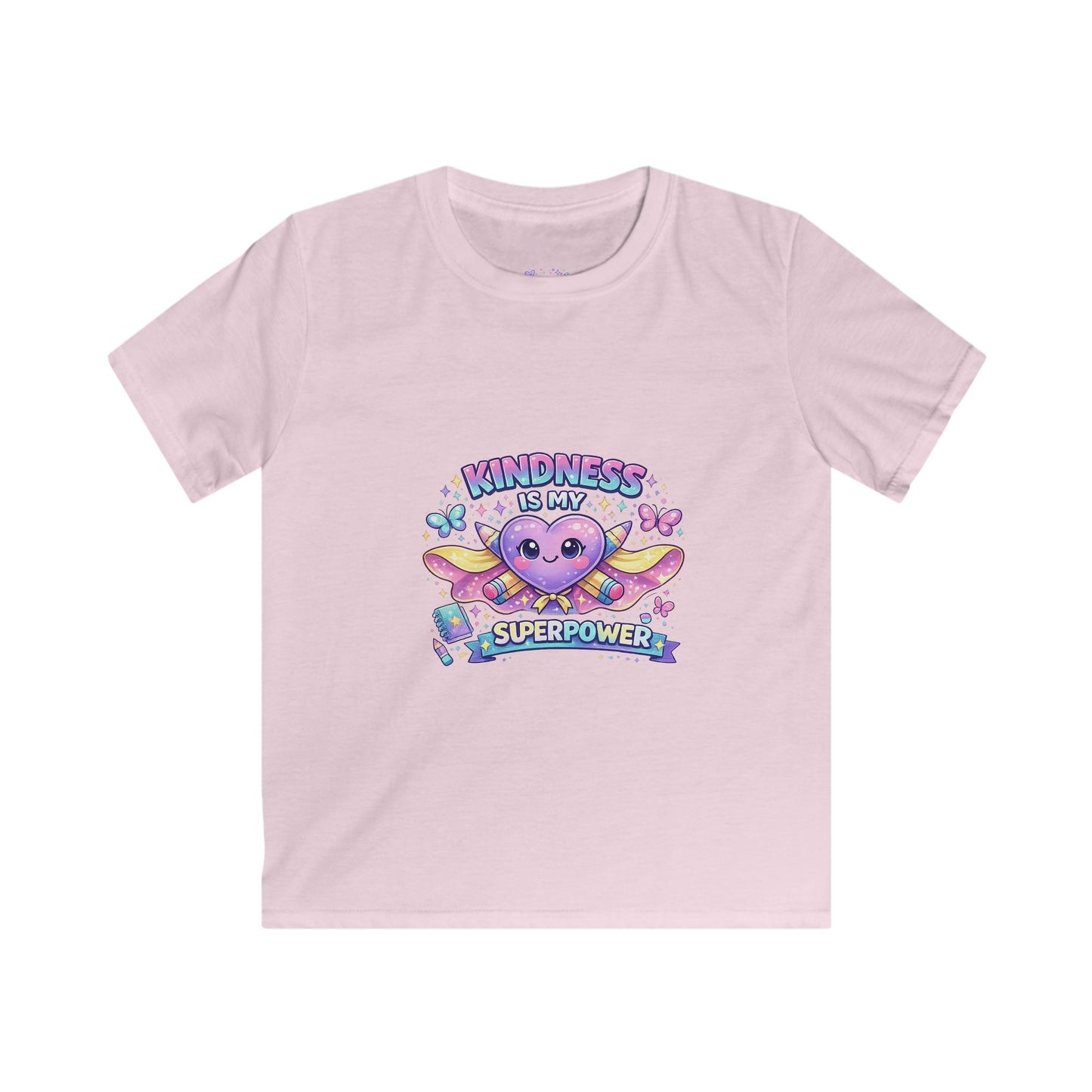 Kindness Is My Superpower T-Shirt | Cute Heart Superhero Shirt | Kids Kindness Tee | Positive School Apparel