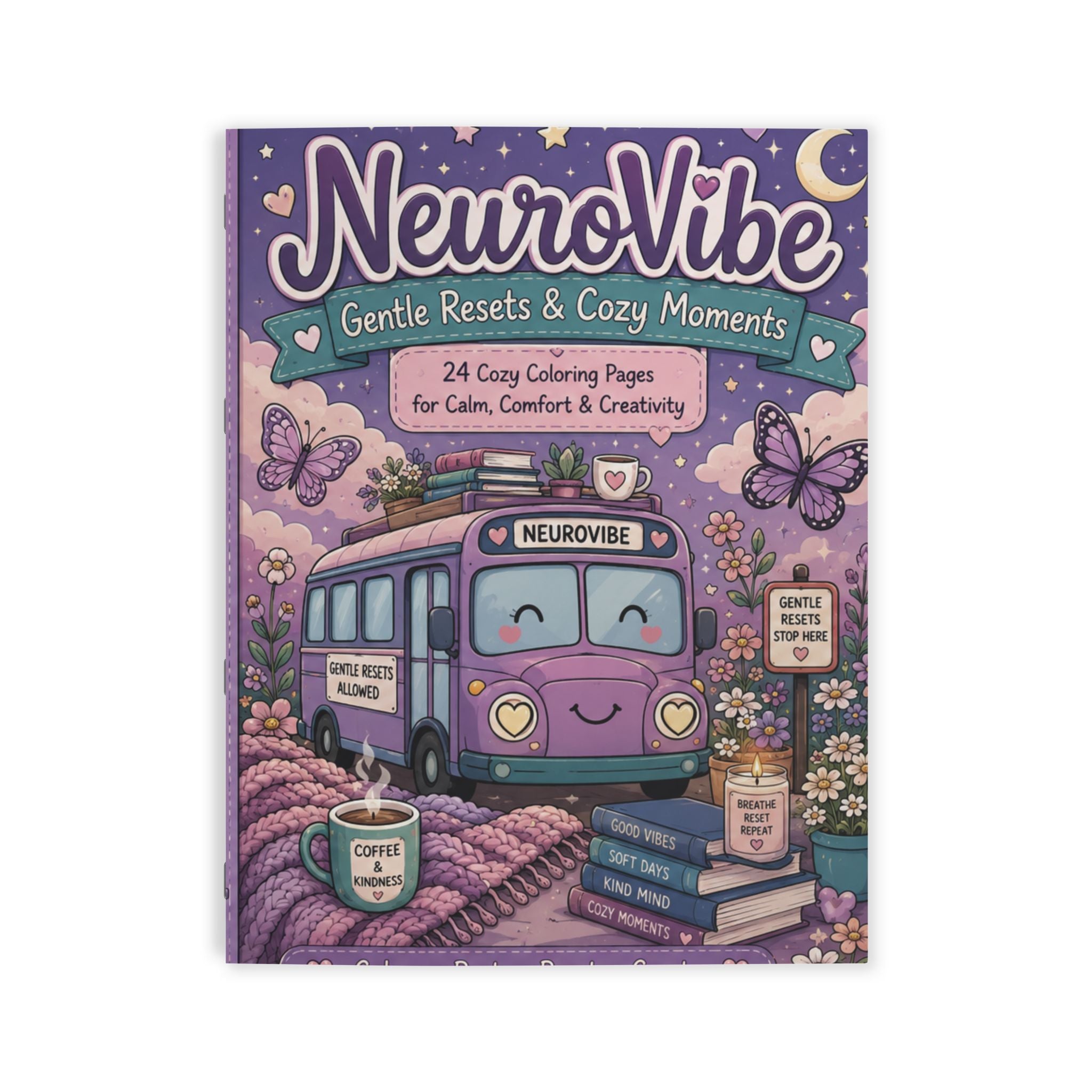 NeuroVibe Coloring Book — Cozy Mindfulness Coloring for Relaxation & Calm | NeuroVibe Shop™