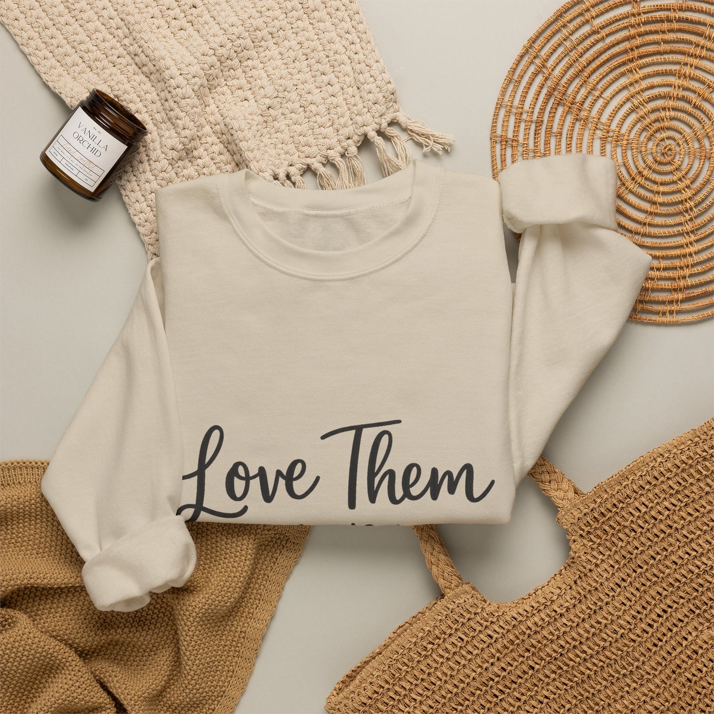 Love Them Anyway Crewneck Sweatshirt | Luke 6:27 Christian Faith Sweatshirt