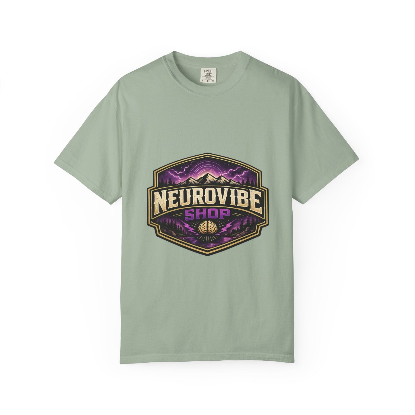 NeuroVibe Shop Ignite Your Mind T-Shirt | Purple Lightning Brain Graphic Tee | Neurodiversity Awareness Shirt | ADHD Autism Mental Health Support Apparel