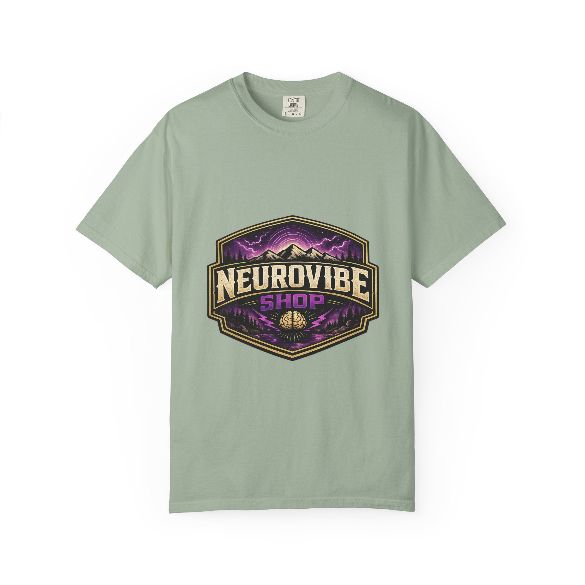 NeuroVibe Shop Ignite Your Mind T-Shirt | Purple Lightning Brain Graphic Tee | Neurodiversity Awareness Shirt | ADHD Autism Mental Health Support Apparel