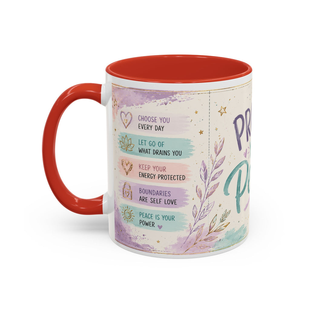 Protect Your Peace Mug ✨ | Pastel Self-Care Coffee Cup | NeuroVibe Shop™