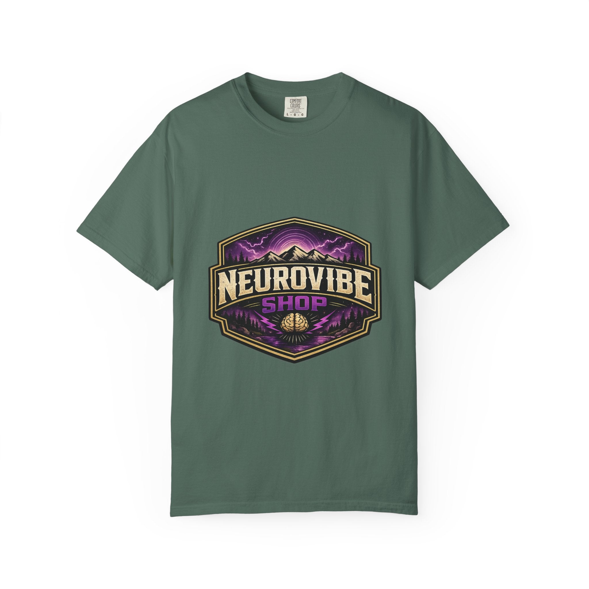 NeuroVibe Shop Ignite Your Mind T-Shirt | Purple Lightning Brain Graphic Tee | Neurodiversity Awareness Shirt | ADHD Autism Mental Health Support Apparel