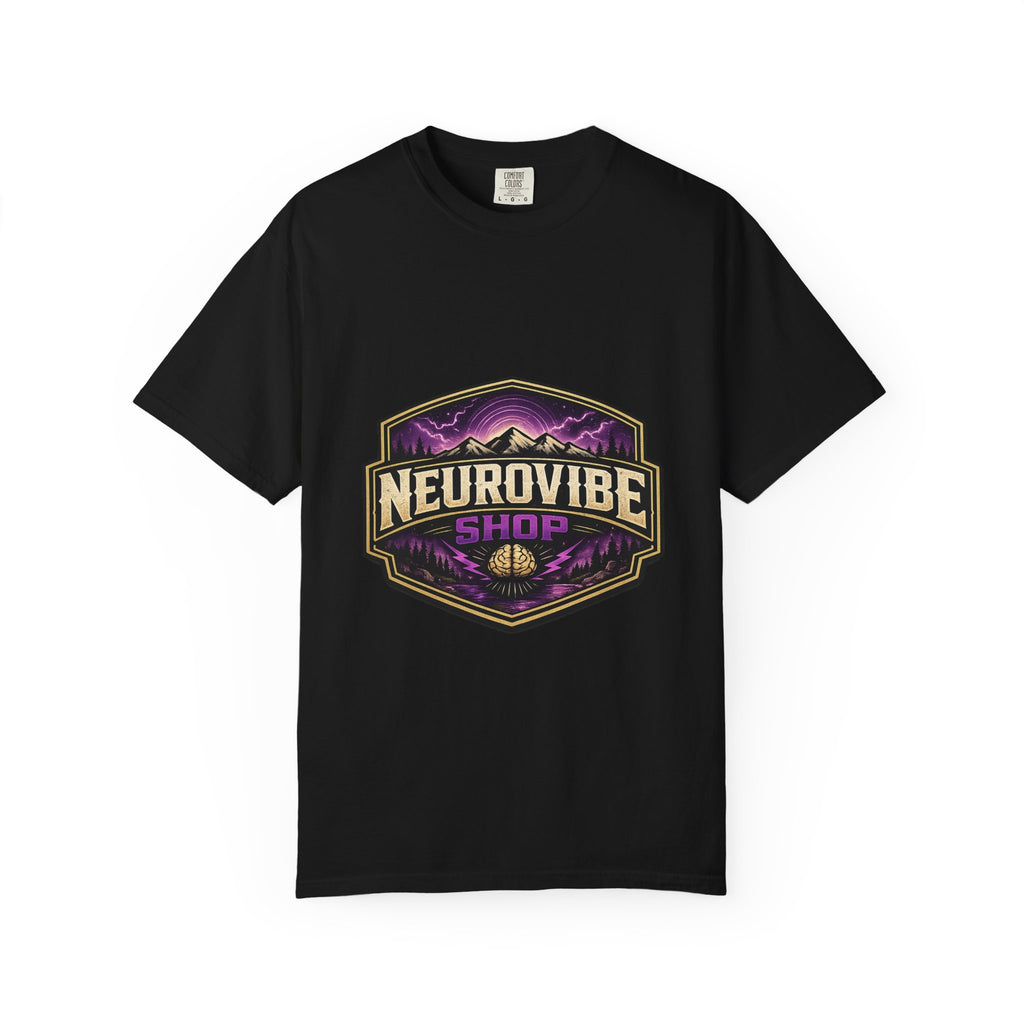 NeuroVibe Shop Ignite Your Mind T-Shirt | Purple Lightning Brain Graphic Tee | Neurodiversity Awareness Shirt | ADHD Autism Mental Health Support Apparel