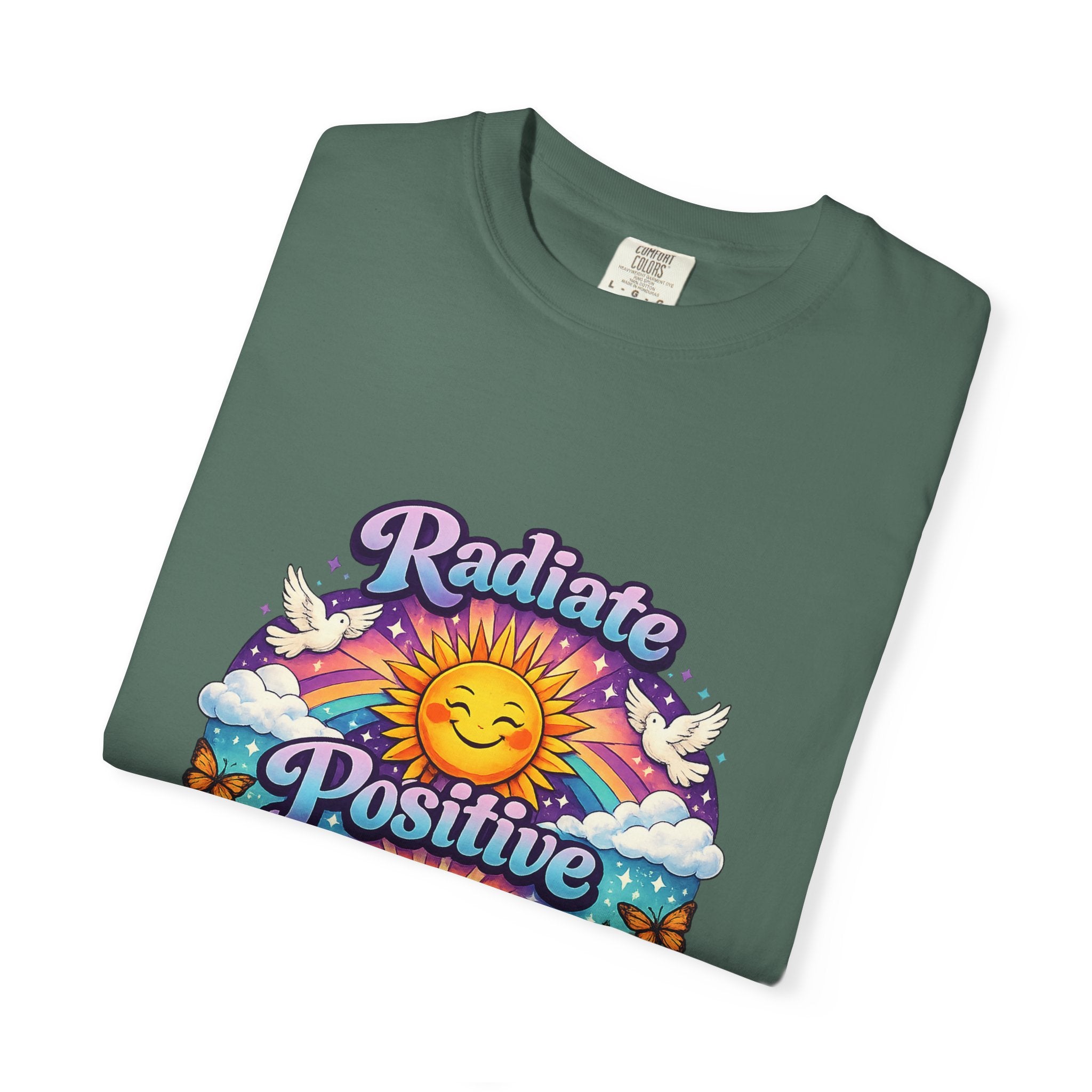 Radiate Positive Shirt – Groovy Purple & Teal Sunshine Floral Tee | Mental Health Awareness Gift