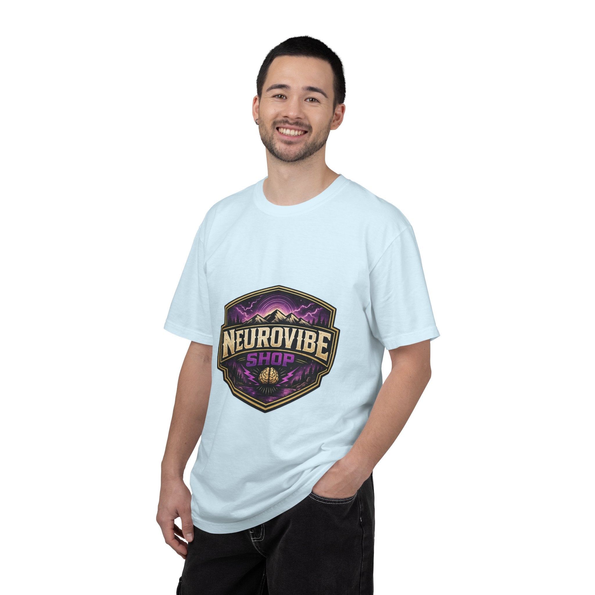 NeuroVibe Shop Ignite Your Mind T-Shirt | Purple Lightning Brain Graphic Tee | Neurodiversity Awareness Shirt | ADHD Autism Mental Health Support Apparel