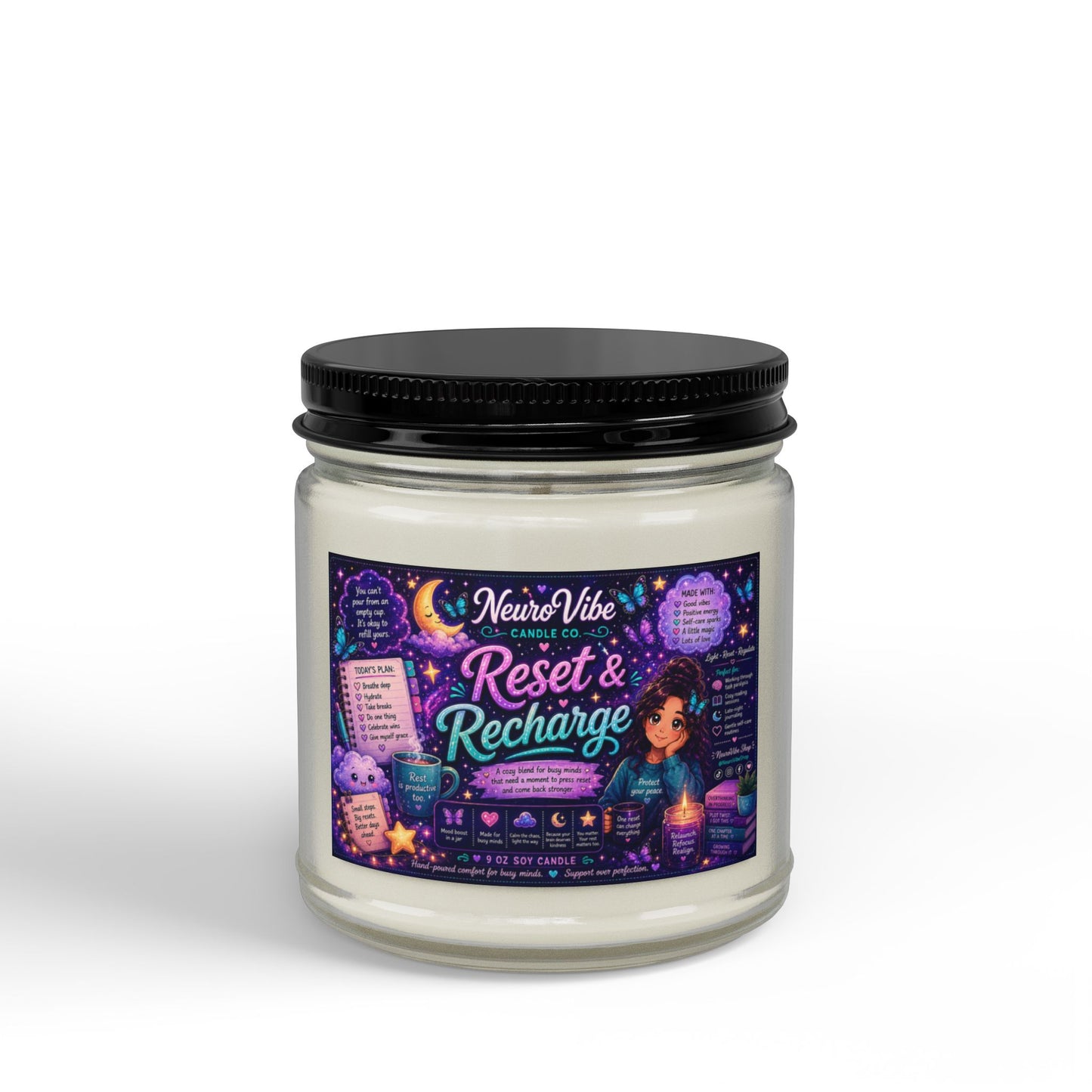 Reset & Recharge Soy Candle — Scented Jar Candle (4oz & 9oz)