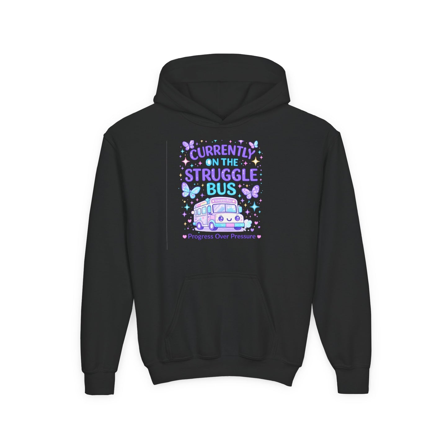 Currently on the Struggle Bus Youth Hoodie | NeuroVibe Shop™ Mental Health Awareness Hoodie