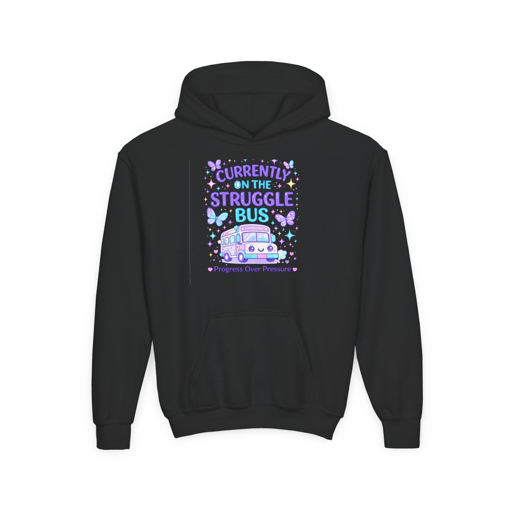 Currently on the Struggle Bus Youth Hoodie | NeuroVibe Shop™ Mental Health Awareness Hoodie