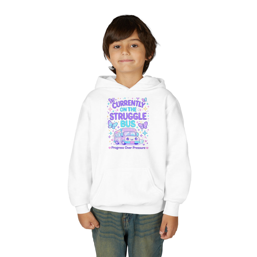 Currently on the Struggle Bus Youth Hoodie | NeuroVibe Shop™ Mental Health Awareness Hoodie