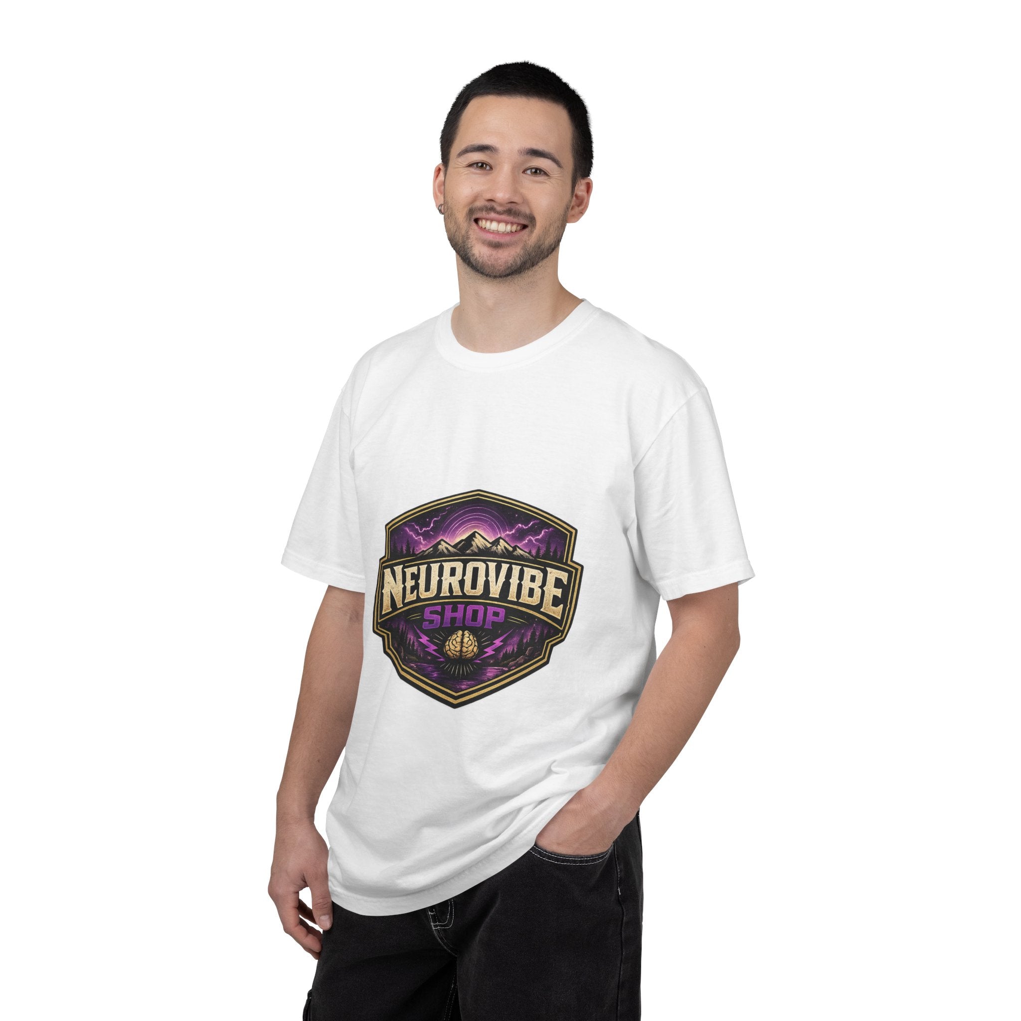 NeuroVibe Shop Ignite Your Mind T-Shirt | Purple Lightning Brain Graphic Tee | Neurodiversity Awareness Shirt | ADHD Autism Mental Health Support Apparel