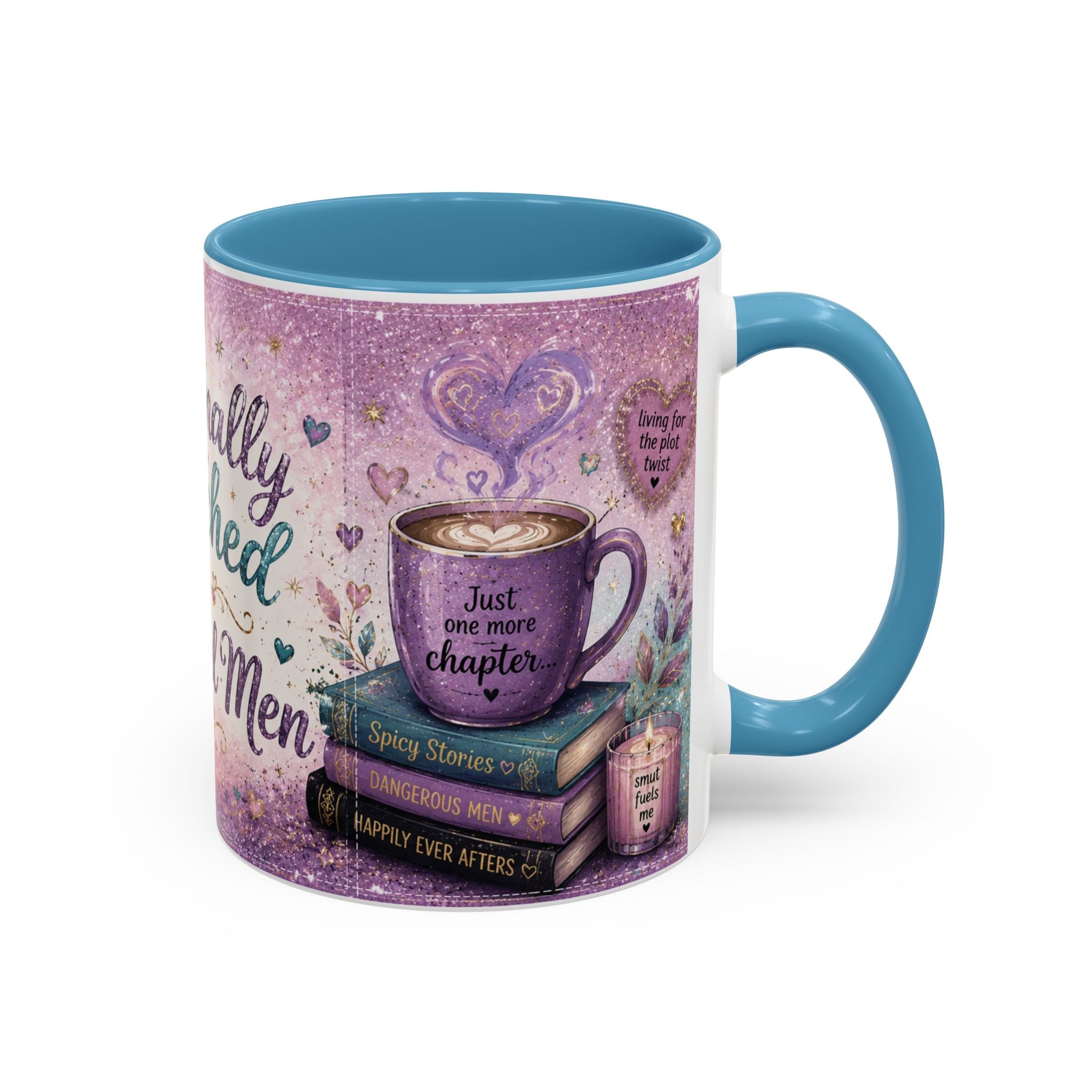 Emotionally Attached to Fictional Men Mug 💜 | Romance Reader Coffee Cup | NeuroVibe Shop™