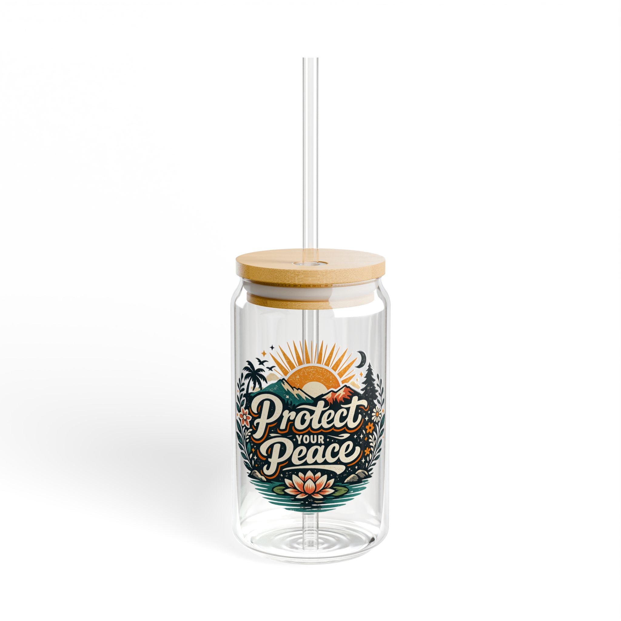 Protect Your Peace Tumbler ✨ | Positive Vibes Glass 15oz