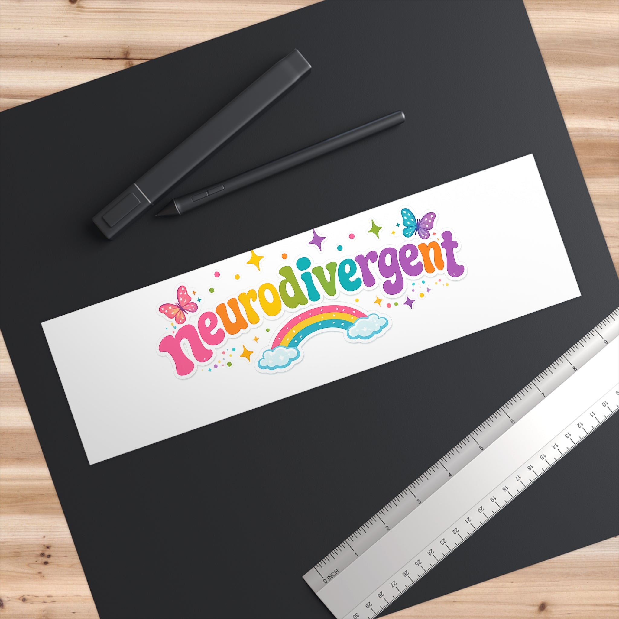 Neurodivergent Rainbow Bumper Sticker~Neurodivergent Rainbow Bumper Sticker | Cute Autism Pride Neurodiversity Car Decal