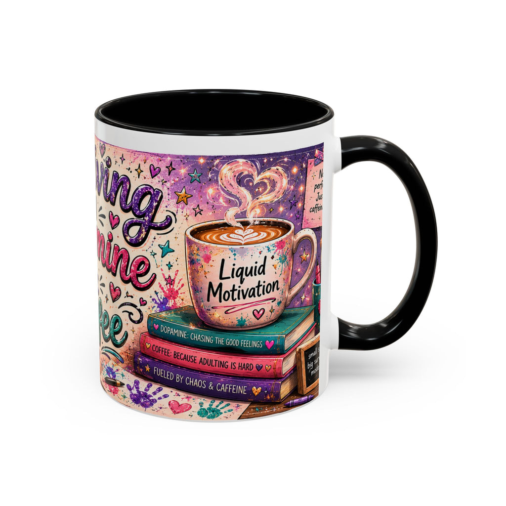 Surviving on Dopamine & Coffee Mug ☕ | Neurospicy Glitter Accent Cup | NeuroVibe Shop™