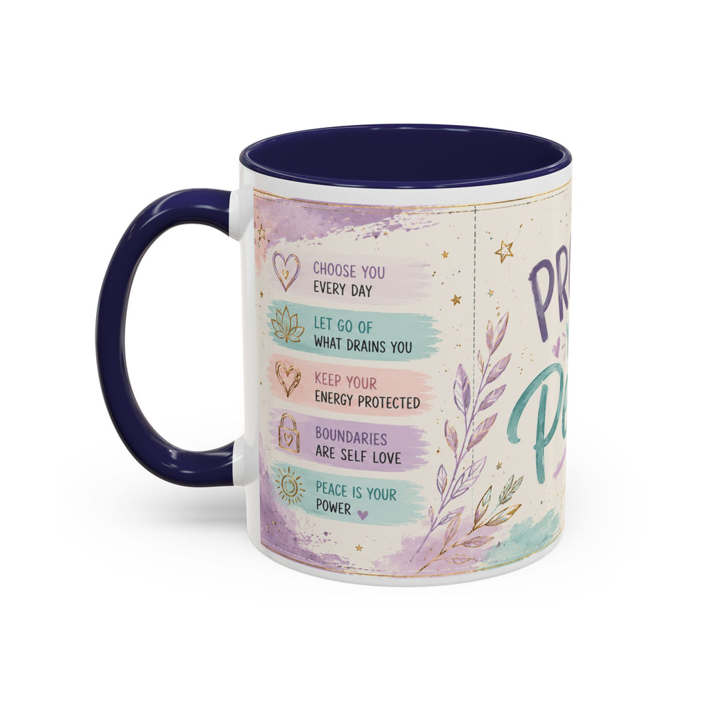 Protect Your Peace Mug ✨ | Pastel Self-Care Coffee Cup | NeuroVibe Shop™
