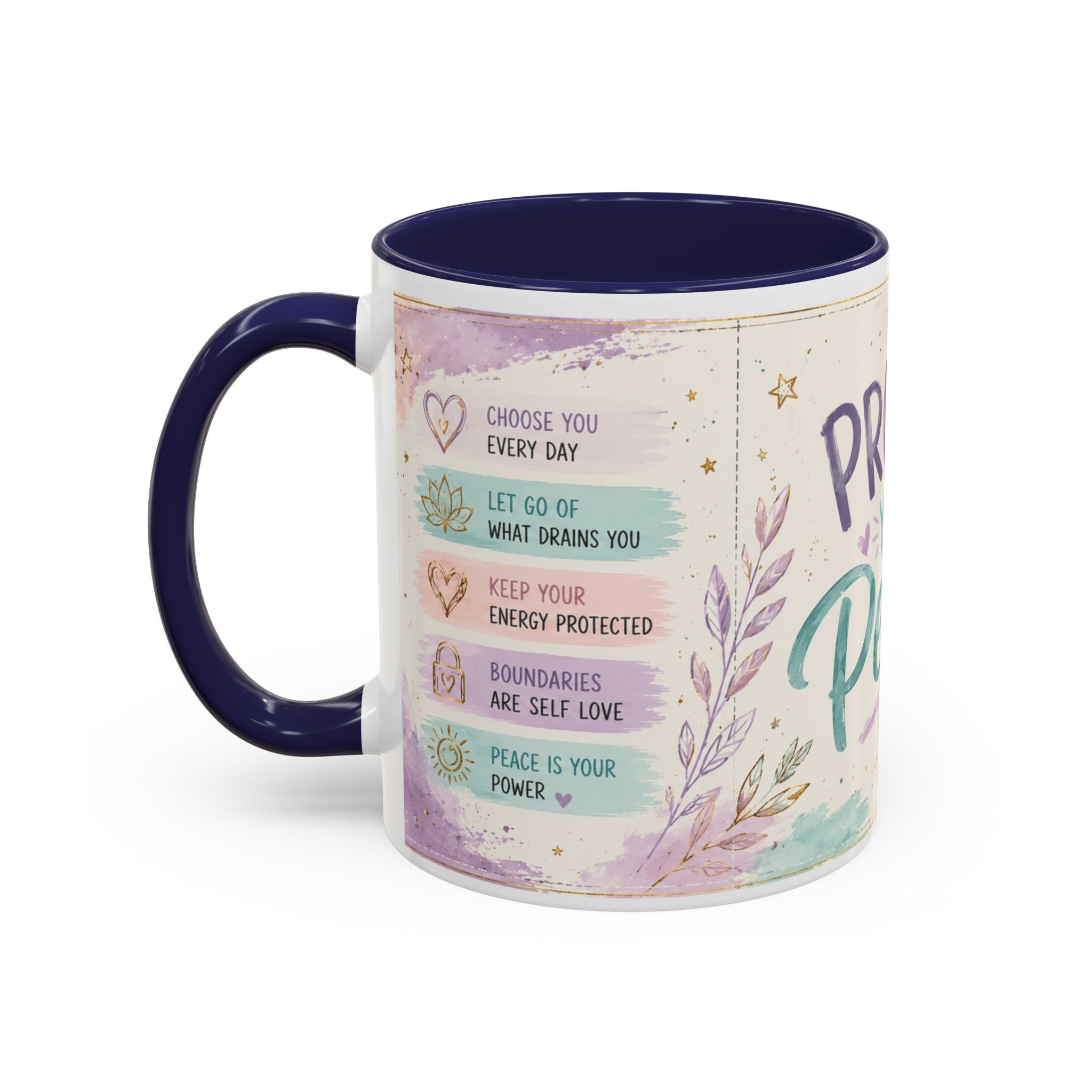 Protect Your Peace Mug ✨ | Pastel Self-Care Coffee Cup | NeuroVibe Shop™