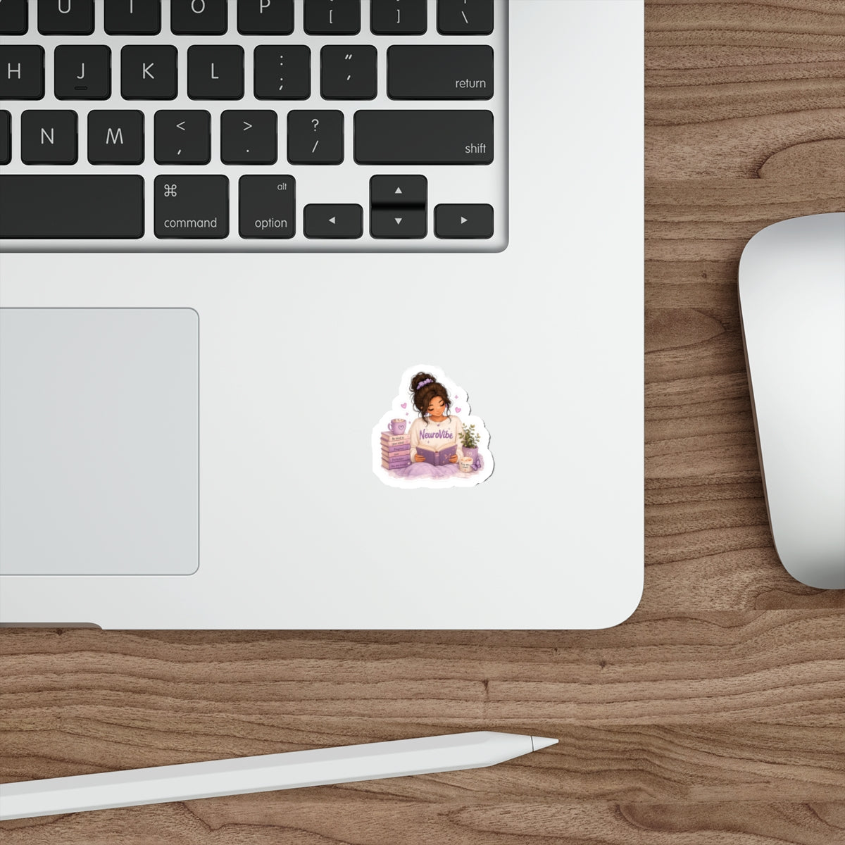 📚 NeuroVibe Reader Sticker | Cozy Book Lover Girl Reading Pastel Aesthetic Decal