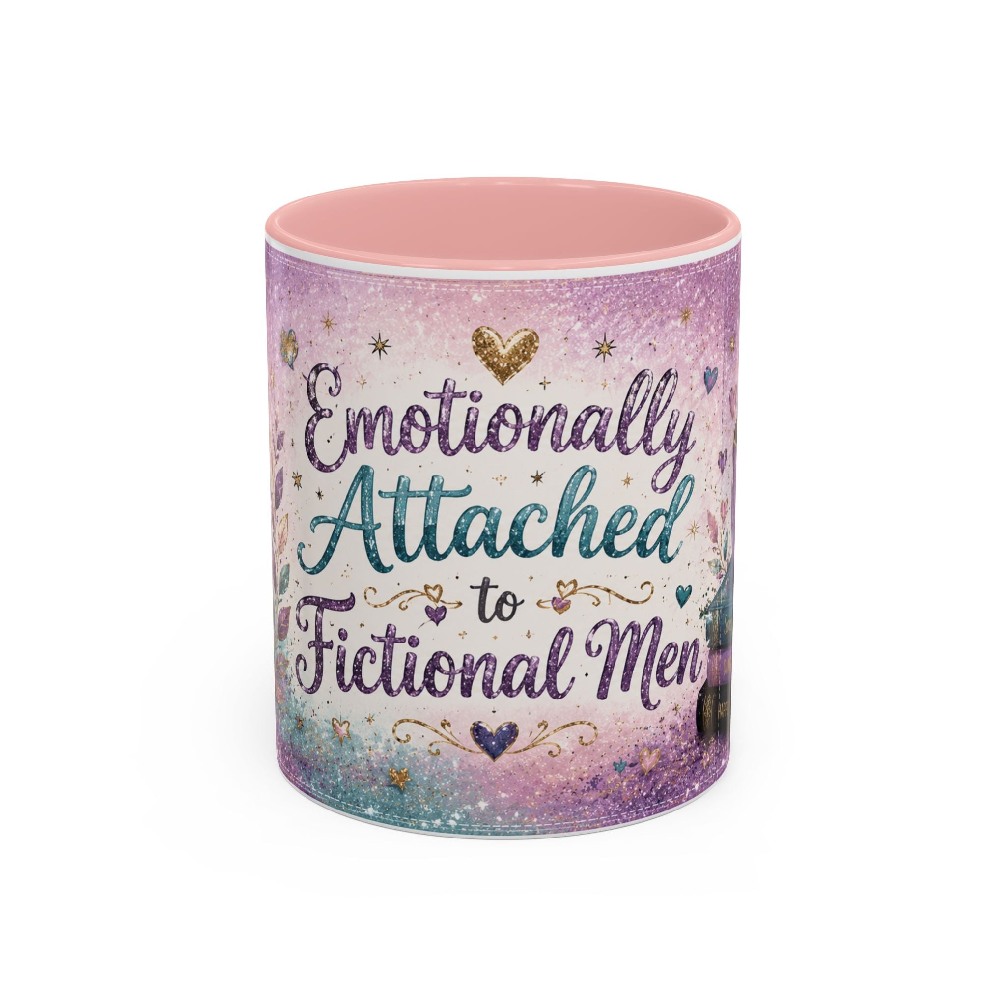 Emotionally Attached to Fictional Men Mug 💜 | Romance Reader Coffee Cup | NeuroVibe Shop™