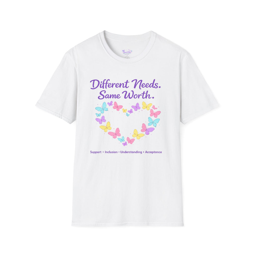 Different Needs Same Worth Shirt | Special Needs Awareness Tee | Neurodiversity Acceptance Butterfly T-Shirt