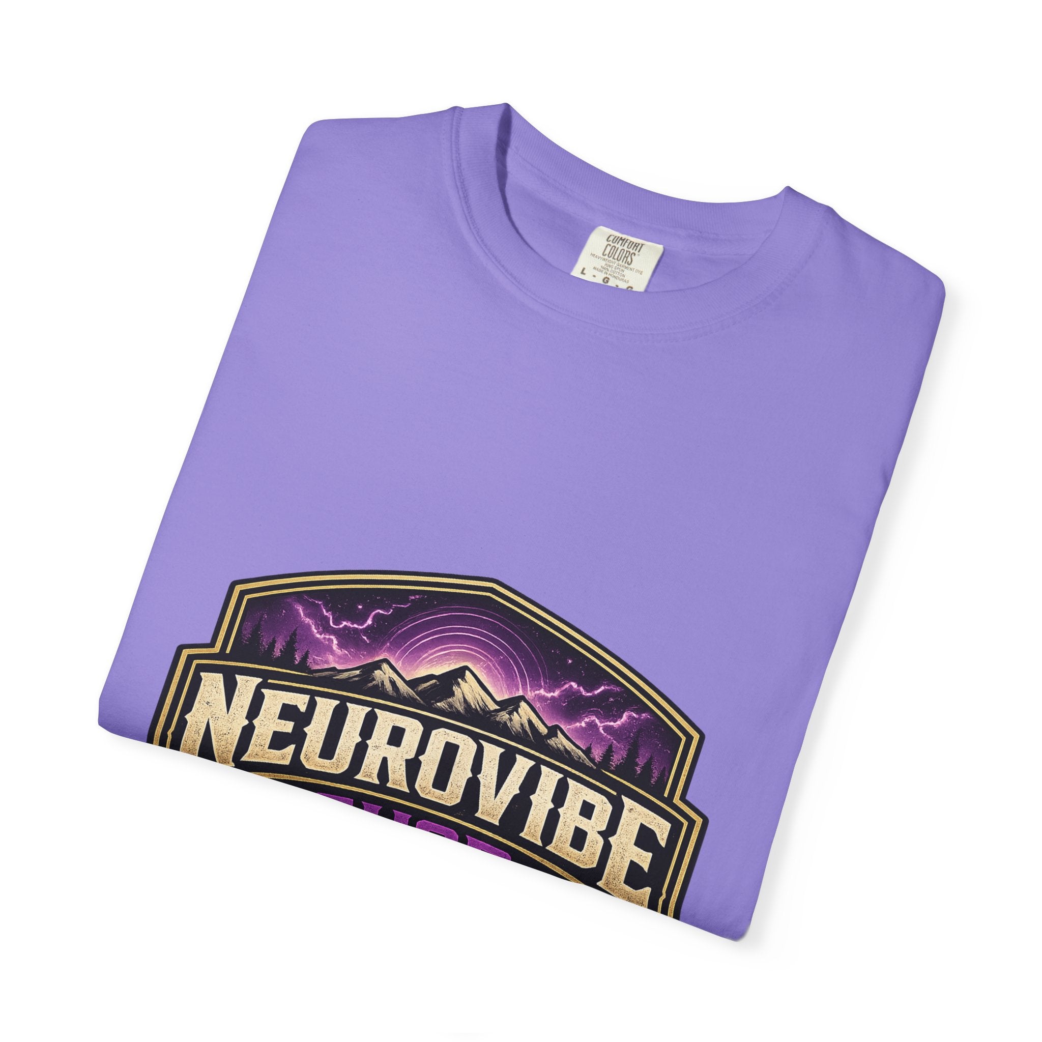 NeuroVibe Shop Ignite Your Mind T-Shirt | Purple Lightning Brain Graphic Tee | Neurodiversity Awareness Shirt | ADHD Autism Mental Health Support Apparel