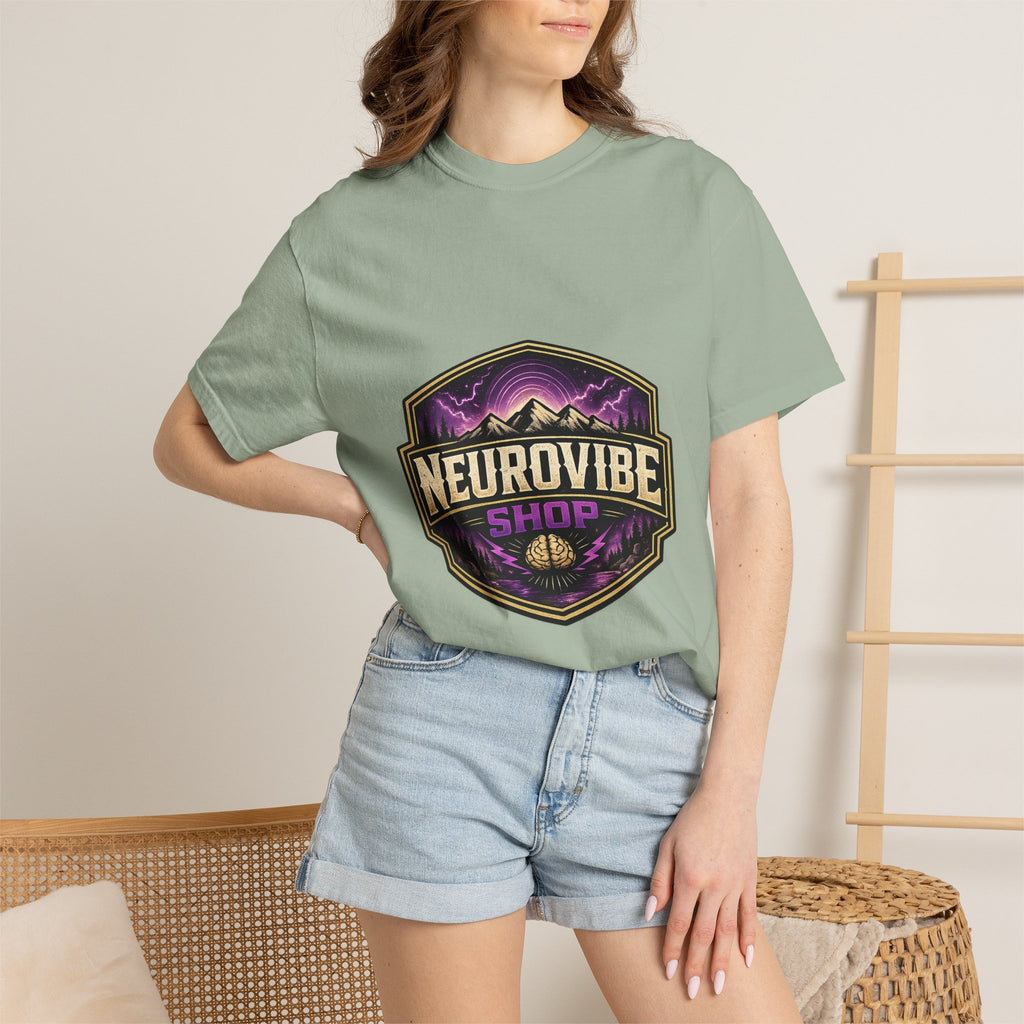 NeuroVibe Shop Ignite Your Mind T-Shirt | Purple Lightning Brain Graphic Tee | Neurodiversity Awareness Shirt | ADHD Autism Mental Health Support Apparel