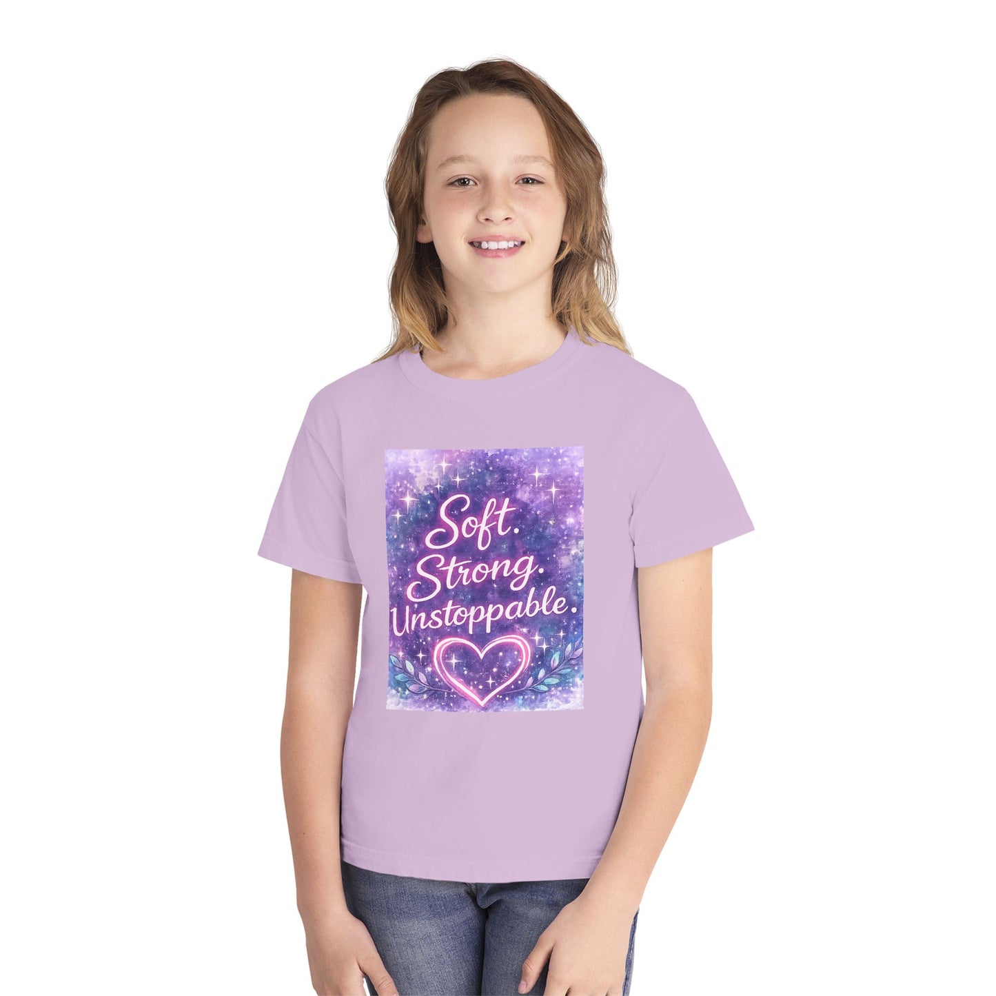 Soft Strong Unstoppable Kids T-Shirt | Positive Affirmation Tee | NeuroVibes 💜✨