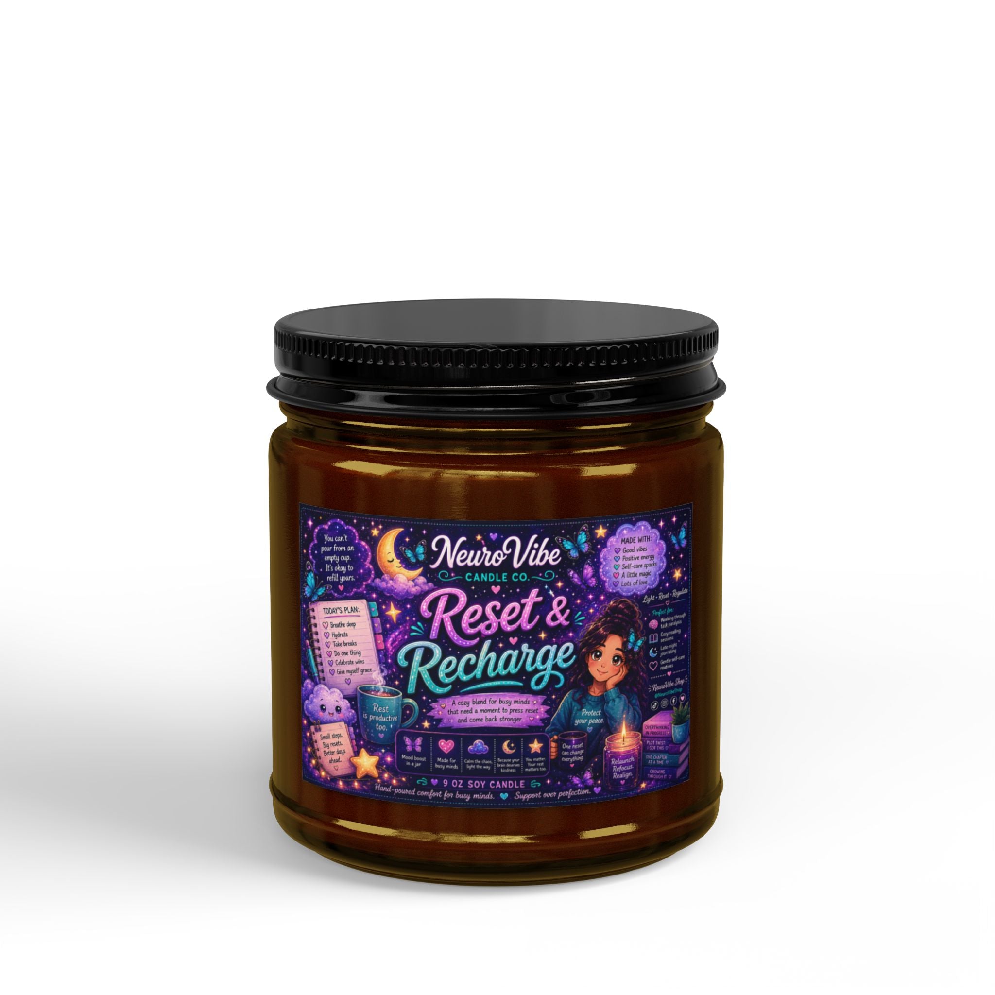 Reset & Recharge Soy Candle — Scented Jar Candle (4oz & 9oz)