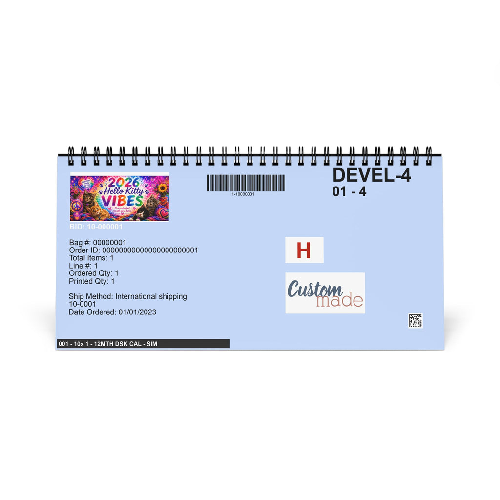 2026 Hello Kitty Vibes Desk Calendar | Tie Dye Cat Calendar | Monthly Inspirational Quotes | Colorful Kittens & Positive Vibes Gift