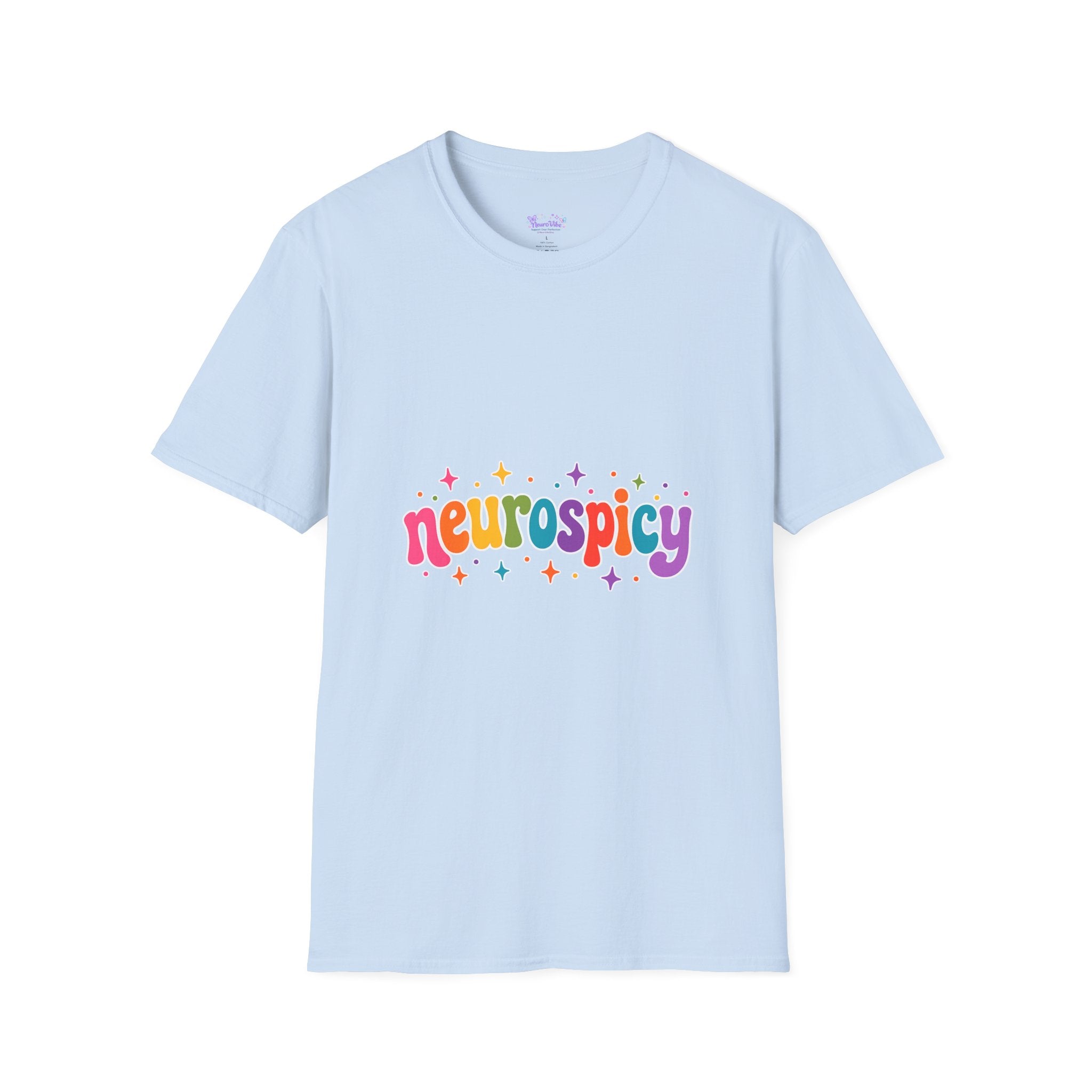 Neurospicy Rainbow T-Shirt | Neurodiversity Pride Shirt | ADHD Autism Awareness Tee | Colorful Neurodivergent Graphic T-Shirt | LGBTQ+ Inclusive Neurospicy Apparel